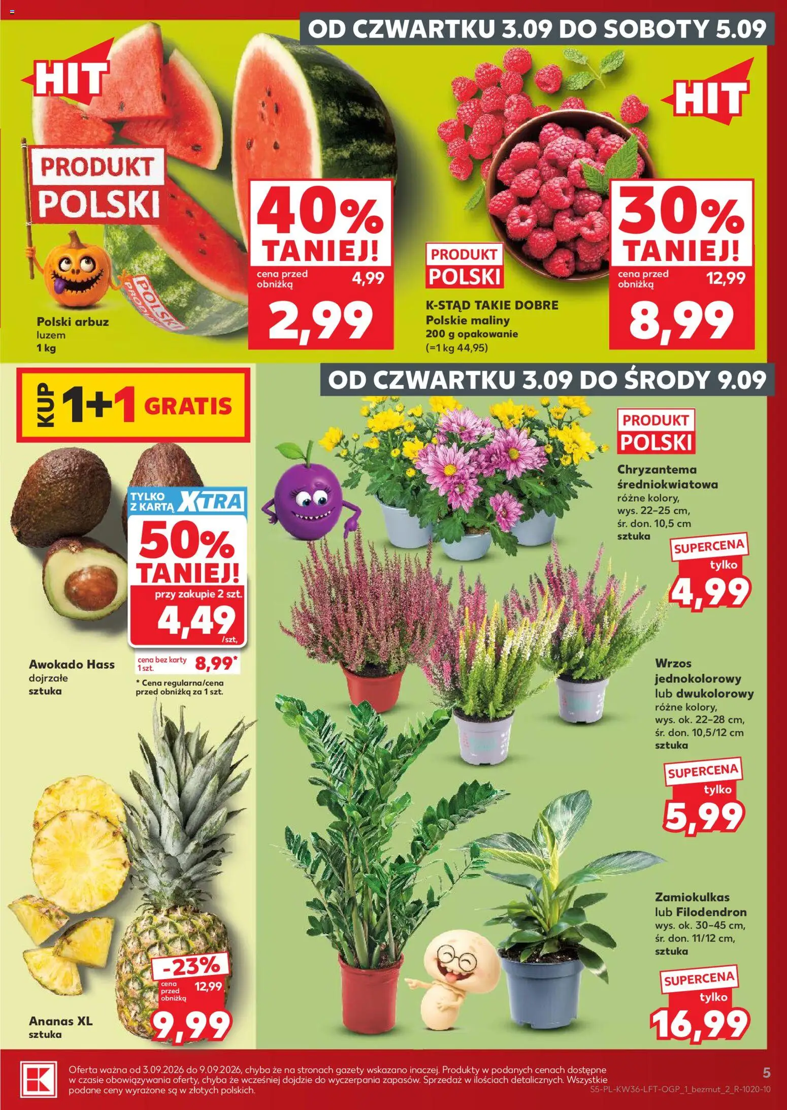 Kaufland gazetka od 03.09.2026 | Strona: 5 | Produkty: Karta, Wrzos, Awokado Hass, Gazety