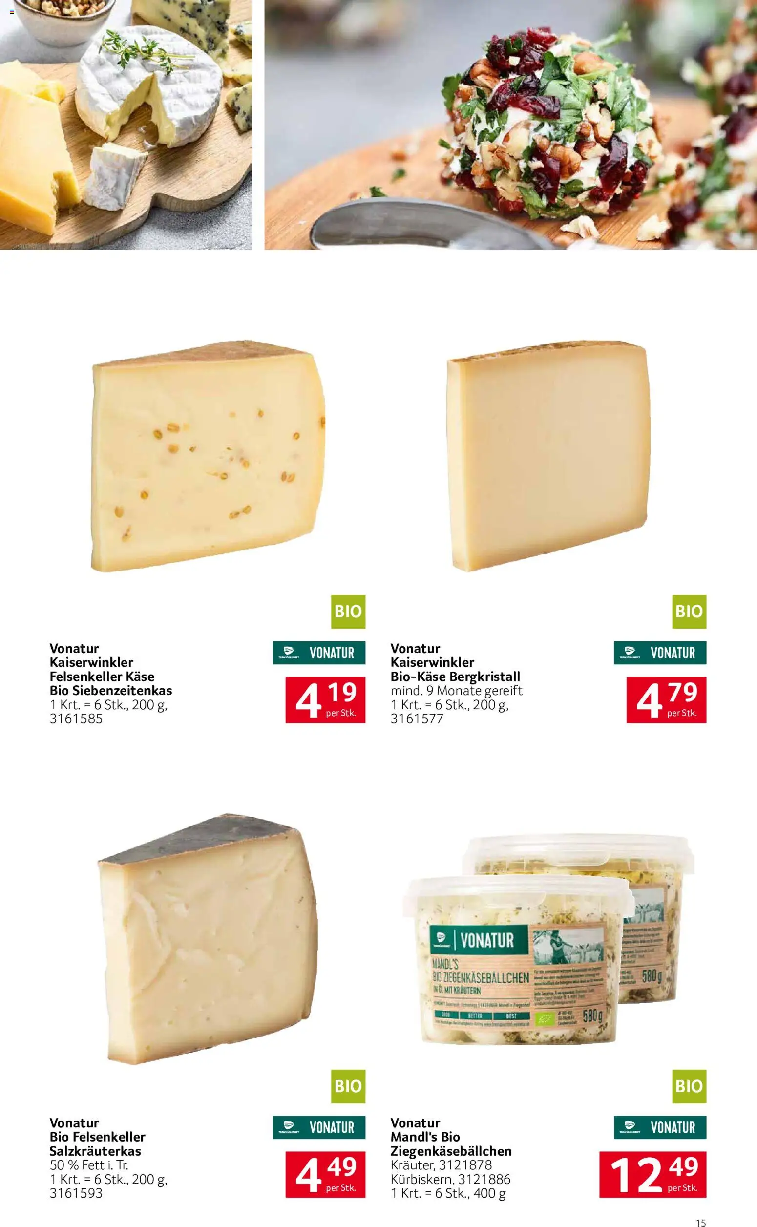 Transgourmet Heimische Qualität gültig ab 29.06.2026 | Seite: 15 | Produkte: Käse