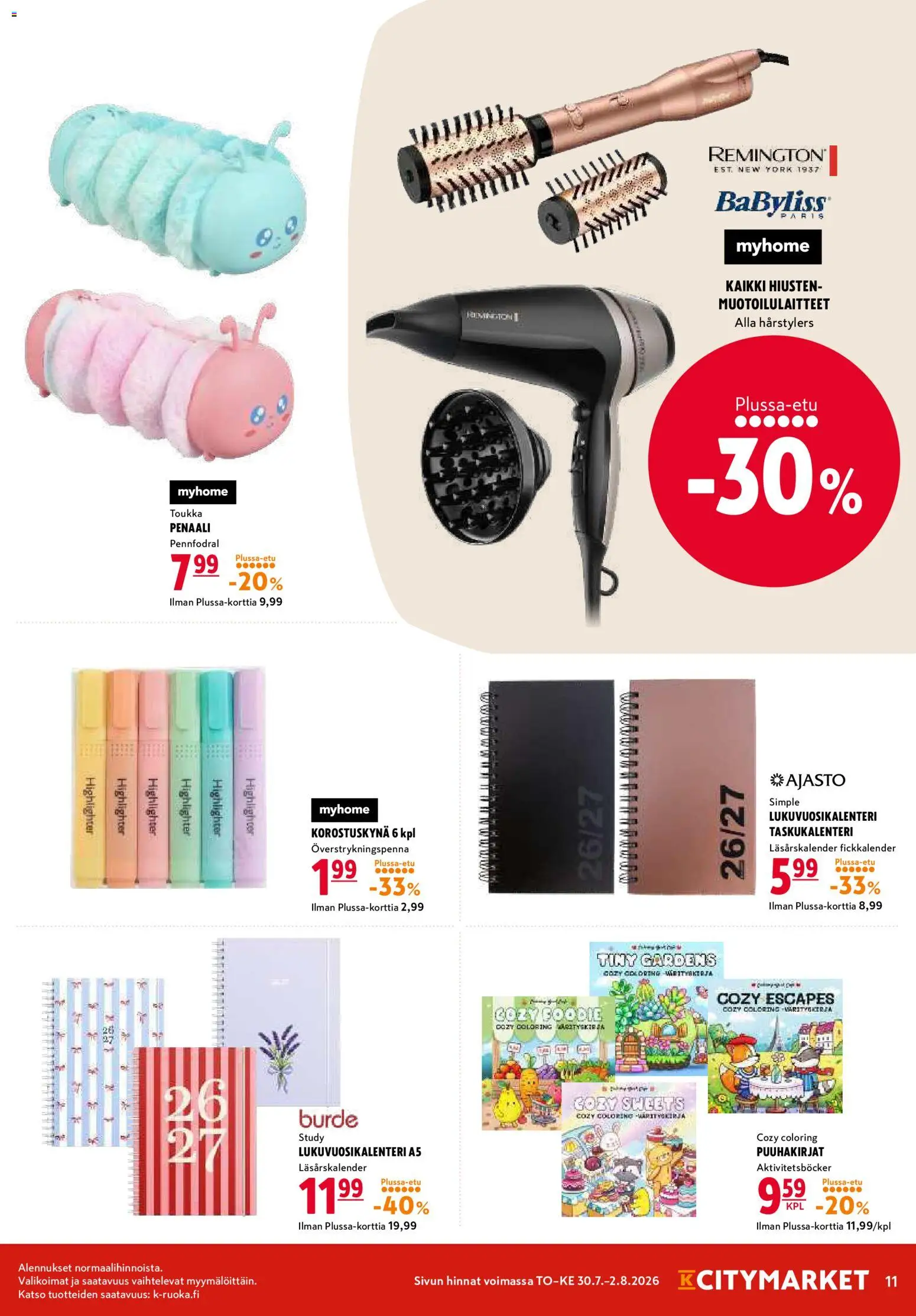 K-Citymarket tarjoukset – voimassa 30/07/2026 alkaen | Sivu: 11 | Tuotteet: Korostuskynä
