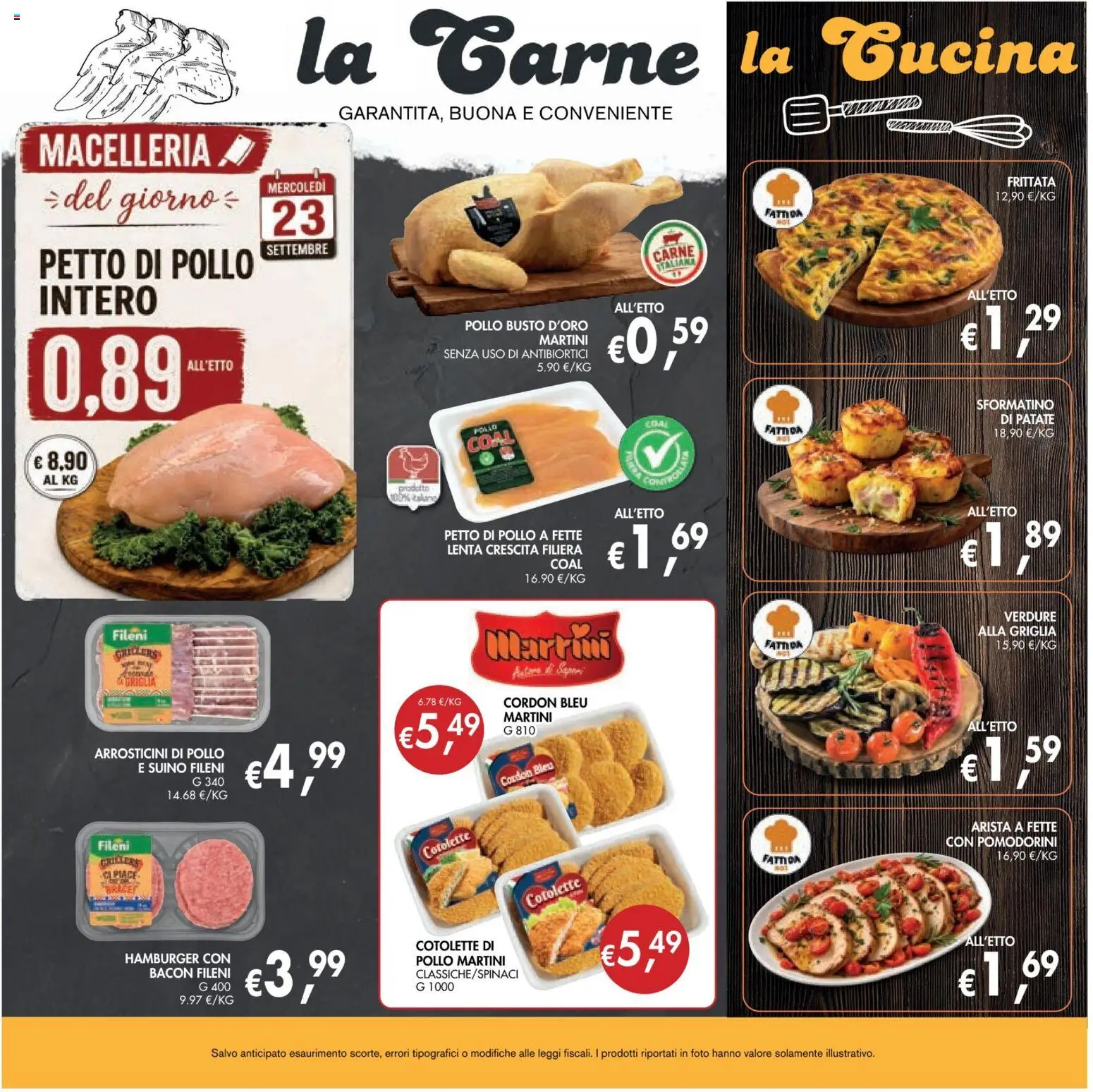 Volantino Coal del 10/09/2026 | Pagina: 9 | Prodotti: Petto di Pollo, Patate, Bacon, Hamburger