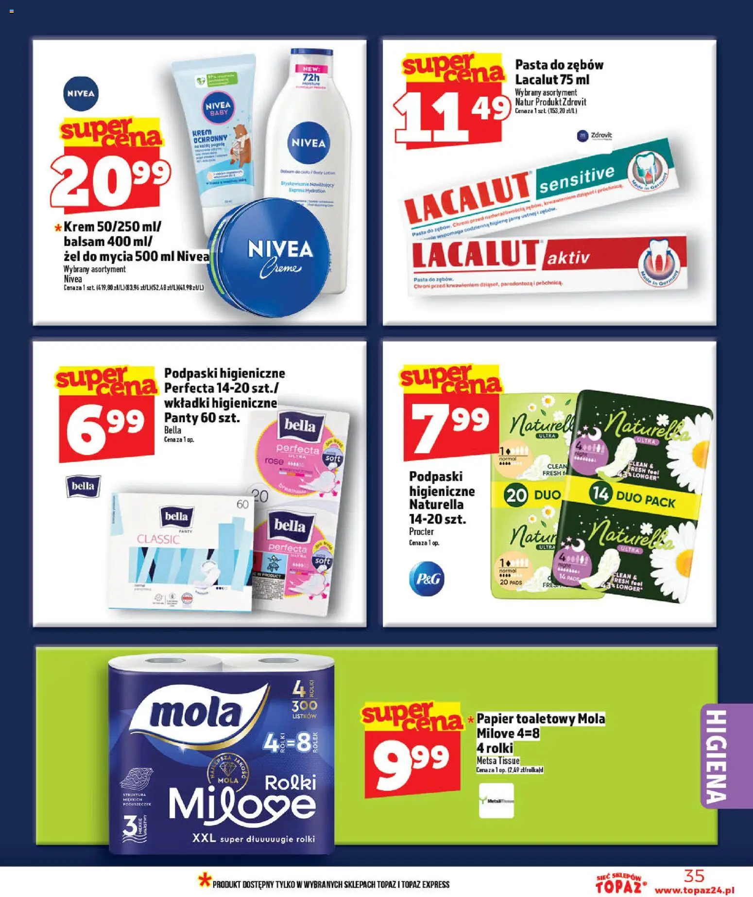Topaz gazetka - MAZ od 07.05.2026 | Strona: 35 | Produkty: Rolki, Podpaski, Krem, Pasta do zębów