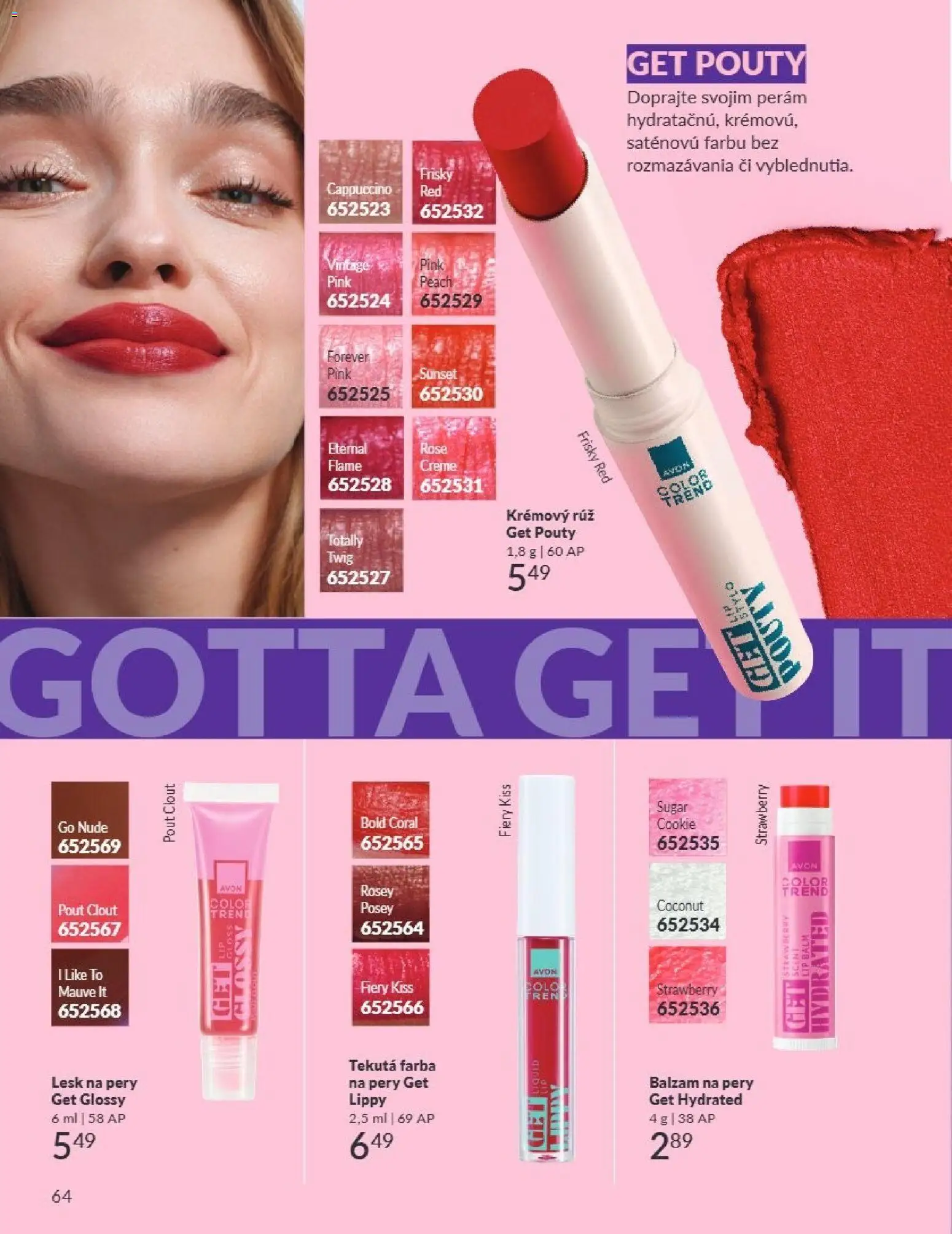 Nové Avon akcie – leták je platný od 01.08.2026 | Strana: 64 | Produkty: Lesk na pery, Cappuccino