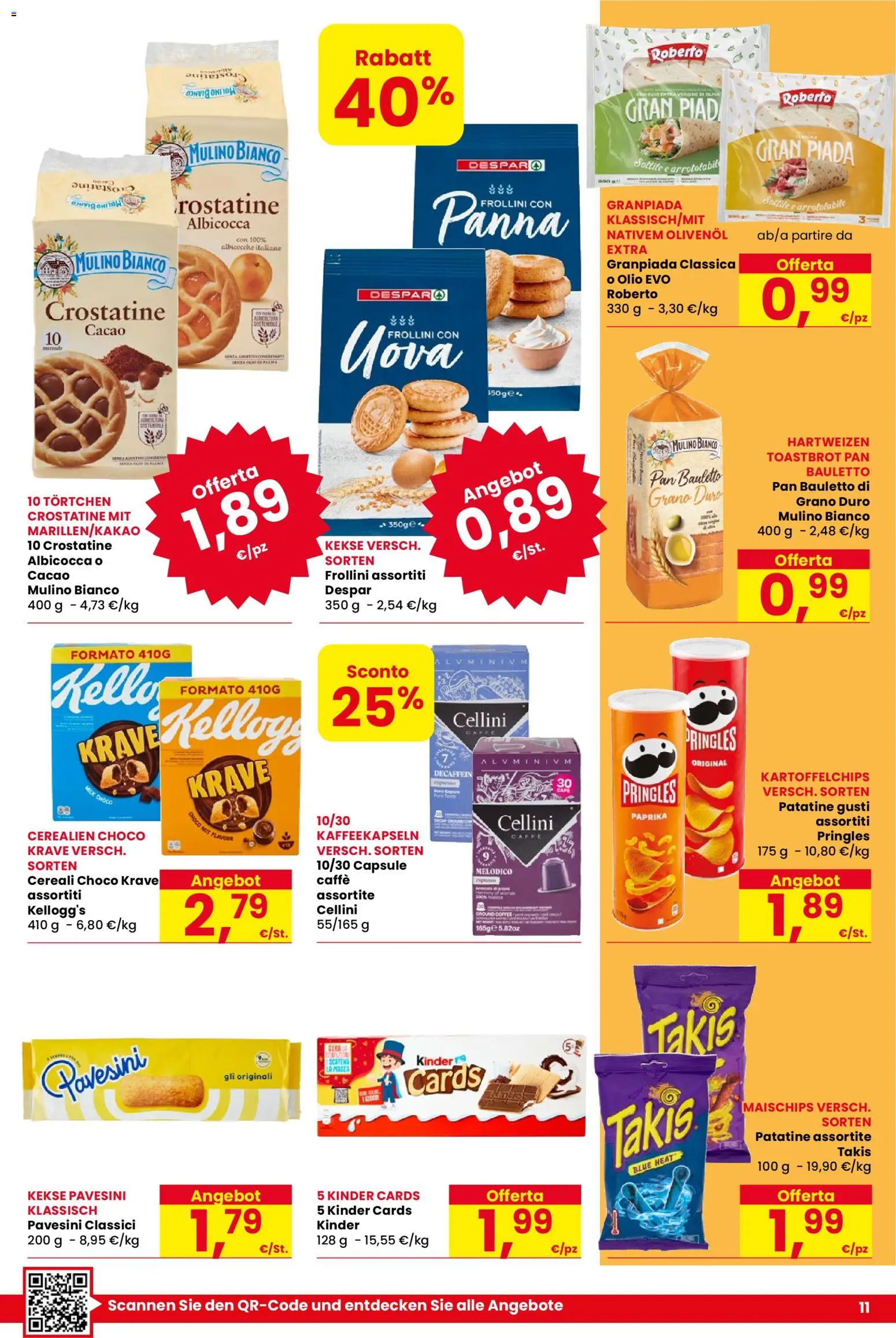 Volantino Despar del 06/08/2026 | Pagina: 11 | Prodotti: Uova, Caffè, Patatine, Cacao