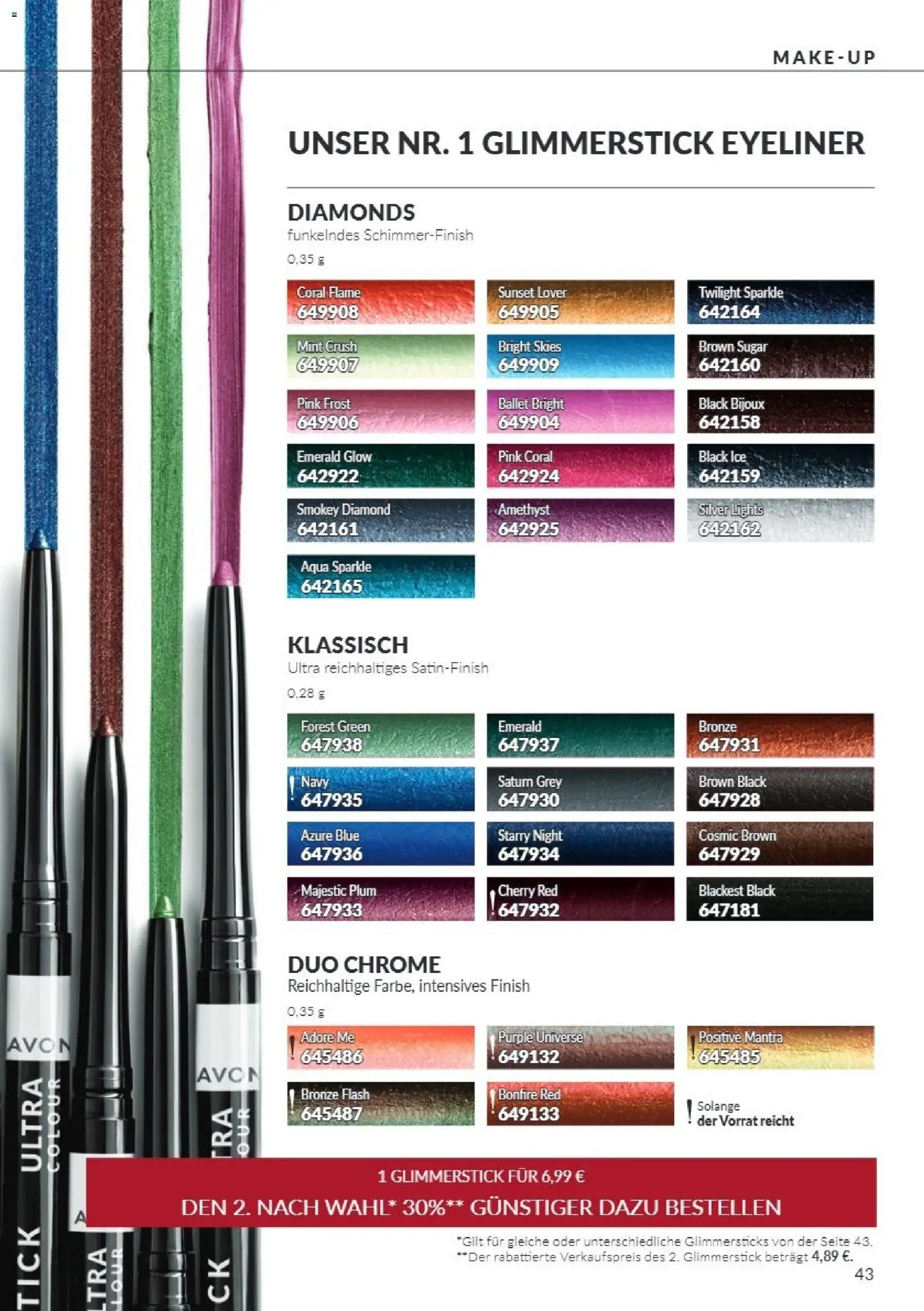 AVON Katalog Oktober 2026 – gültig ab 01.10.2026 | Seite: 43 | Produkte: Coral, Eyeliner, Finish
