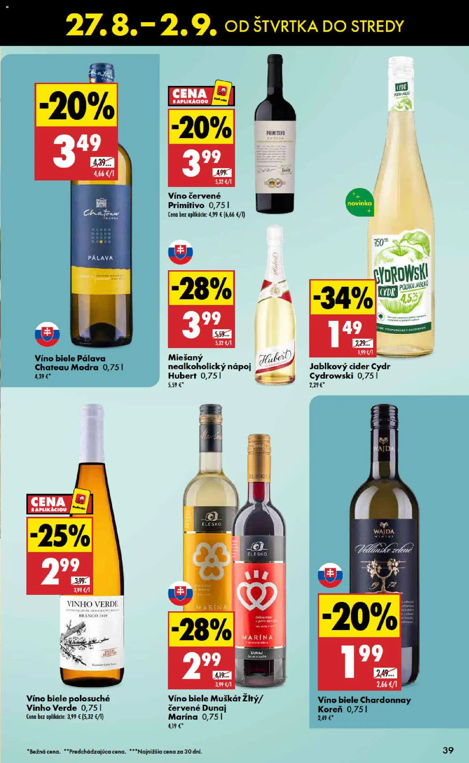 Nové Biedronka akcie – leták je platný od 27.08.2026 | Strana: 39 | Produkty: Víno, Cider