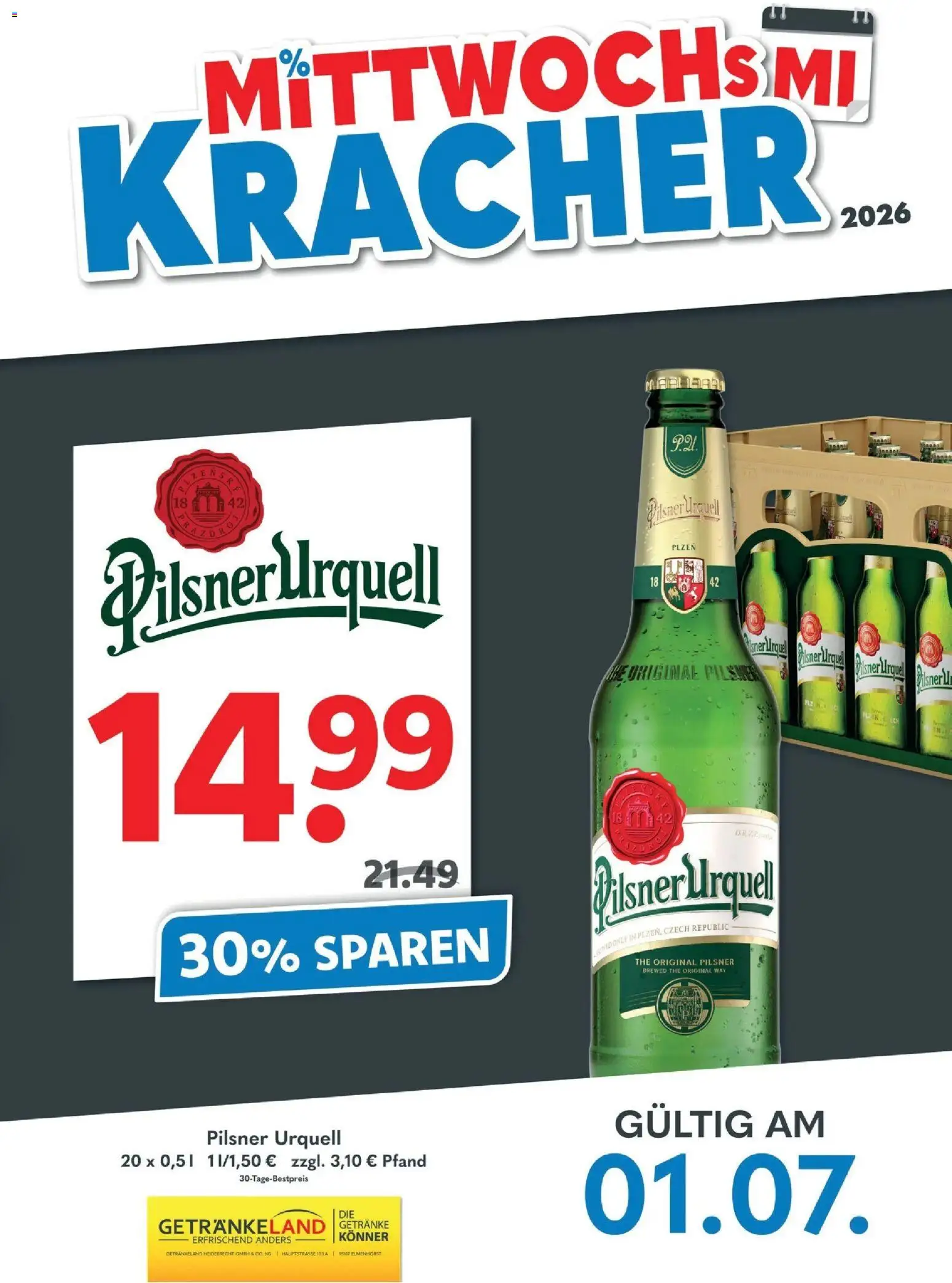 Getränkeland: Getränkeangebote – gültig ab 21.06.2026 | Seite: 4 | Produkte: Pilsner urquell