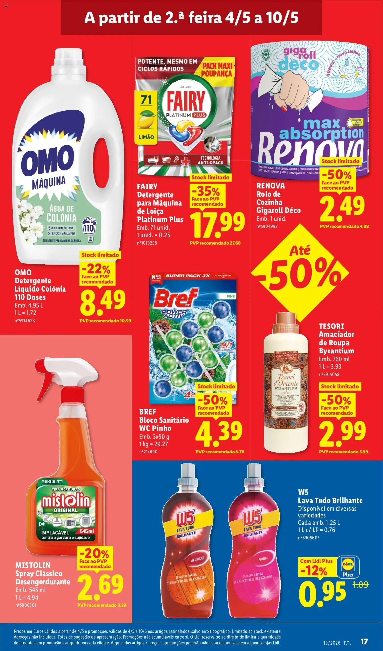 Lidl folheto │ válido de 04.05.2026 | Página: 17 | Produtos: Agua, Amaciador de roupa, Detergente, Madeiras