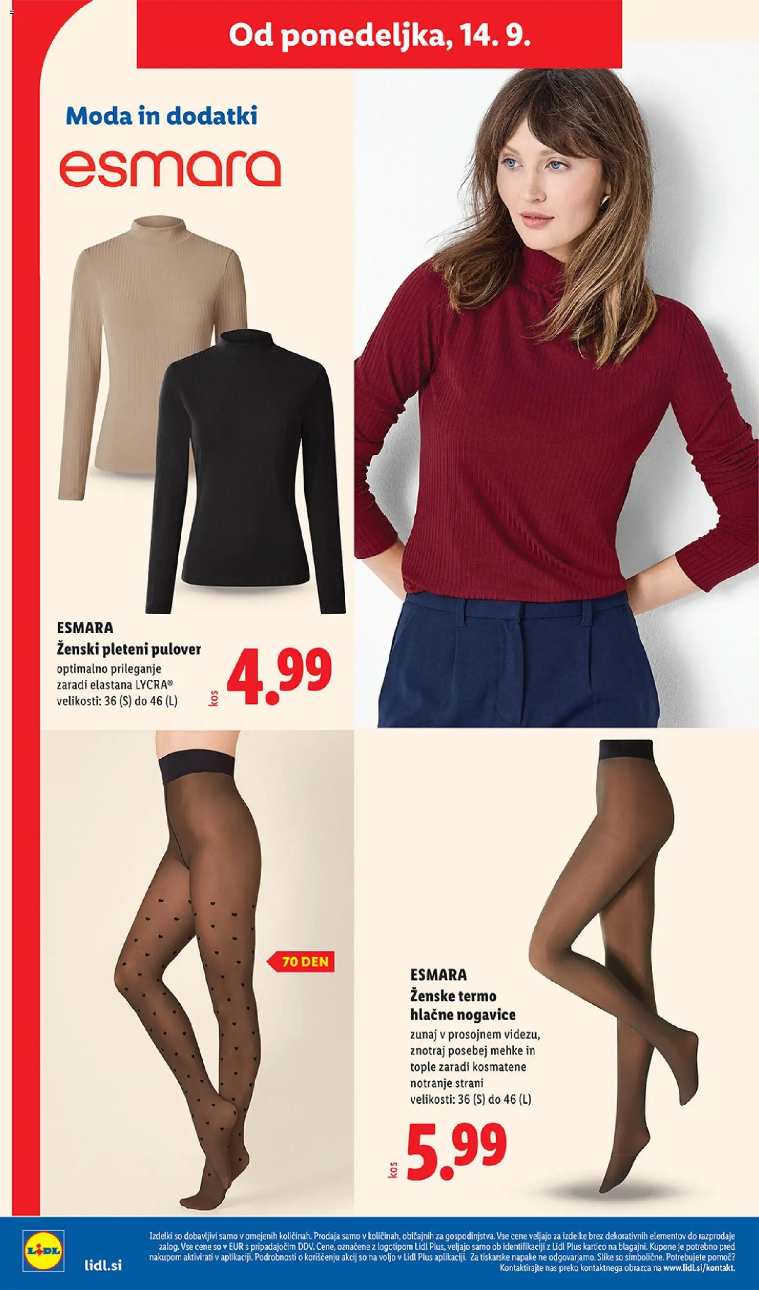 Novi Lidl katalog ponudbe – veljaven od 10.09.2026 | Stran: 56 | Izdelki: Pulover, Nogavice, Hlacne nogavice