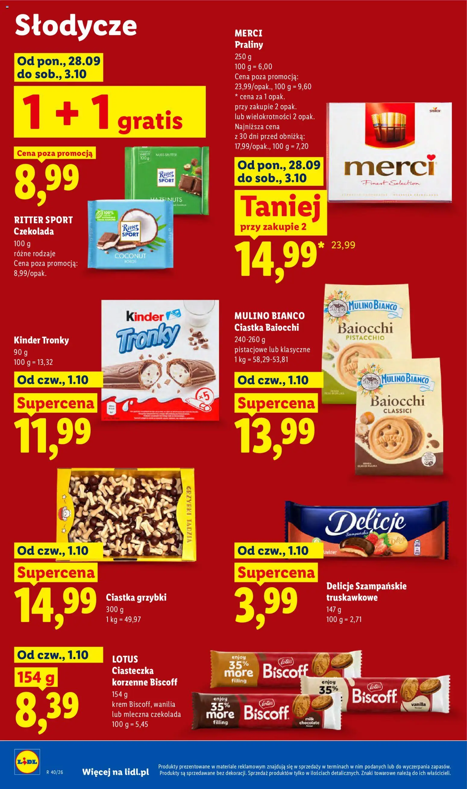Lidl Polsko leták od 01.10.2026 | Strana: 66 | Produkty: Krém, Lotus Biscoff, Kinder, Milk chocolate