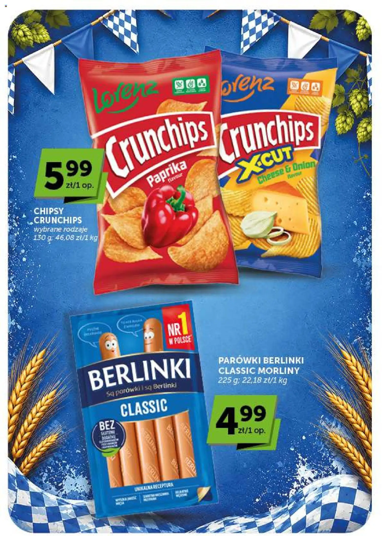 Groszek gazetka od 17.09.2026 | Strona: 3 | Produkty: Chipsy, Parówki berlinki, Parówki, Berlinki