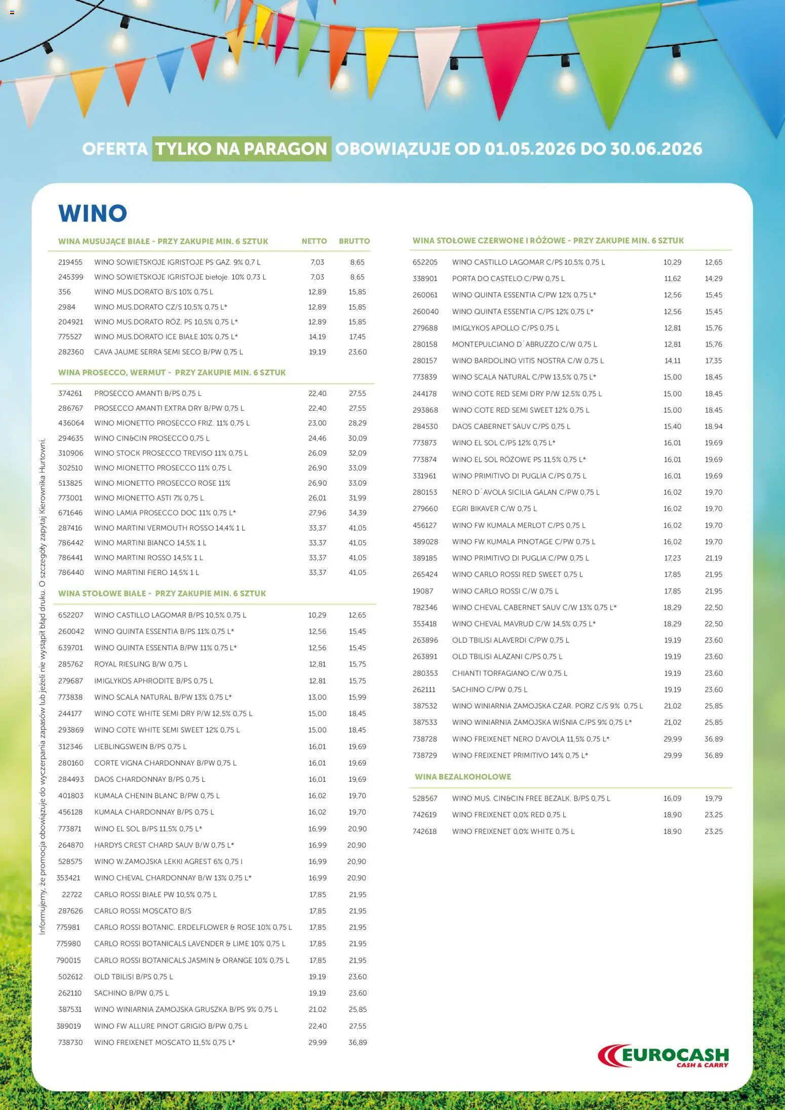 Eurocash gazetka - Oferta Okolicznościowa od 01.05.2026 | Strona: 4 | Produkty: Riesling, Winiarnia Zamojska, Agrest, Carlo Rossi