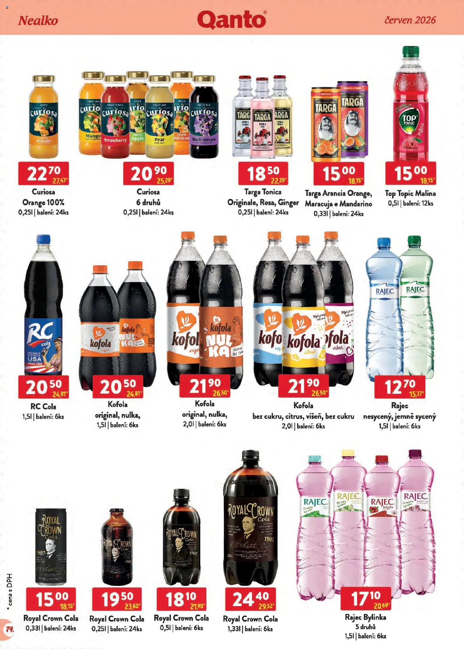 Astur & Qanto leták - Velkoobchod 06/2026 od 01.06.2026 | Strana: 74 | Produkty: Maracuja, Royal Crown Cola, Apple, RC Cola