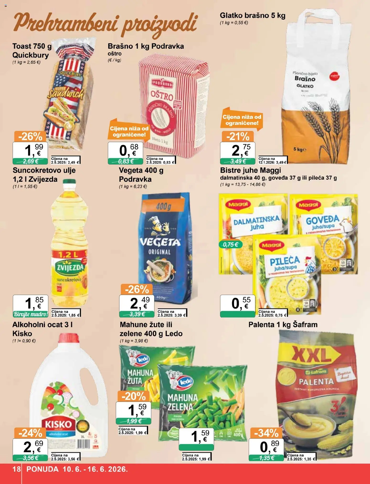 KTC katalog | vrijedi od 10.06.2026 | Stranica: 18 | Proizvodi: Suncokretovo ulje, Alkoholni ocat, Ocat, Vegeta