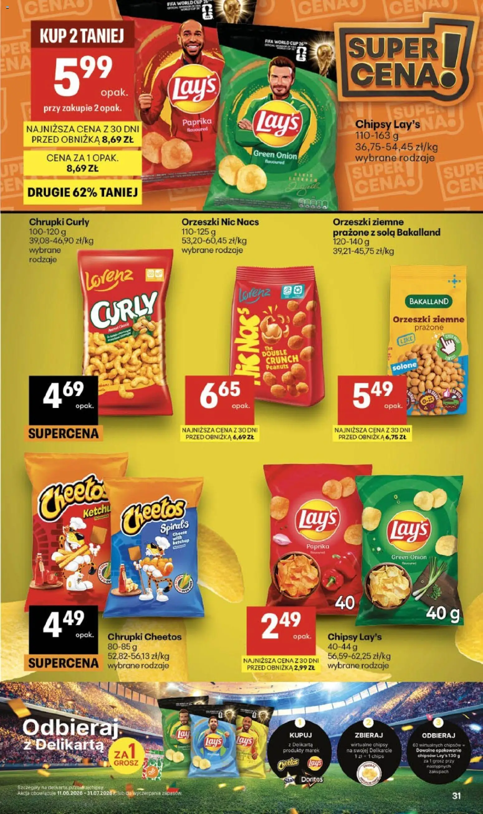 Delikatesy Centrum gazetka - Sklepy Własne od 23.07.2026 | Strona: 31 | Produkty: Chipsy, Chrupki, Lays, Orzeszki ziemne