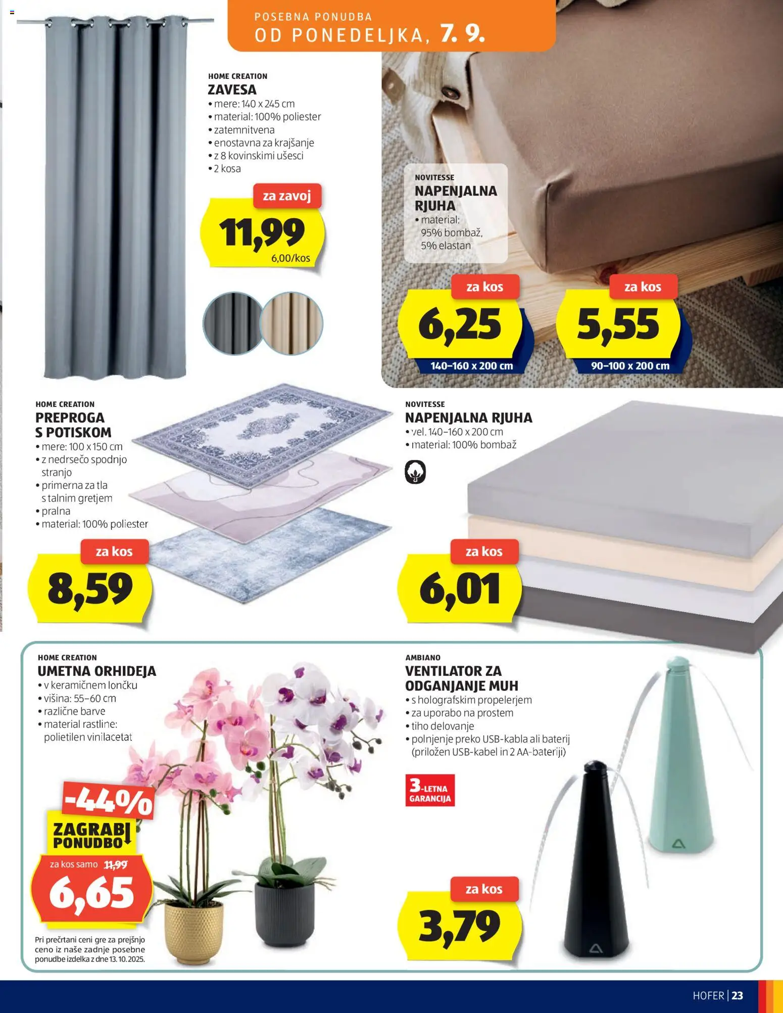 Hofer SI katalog | vrijedi od 02.09.2026 | Stranica: 23 | Proizvodi: Ventilator, Orhideja, Zavoj