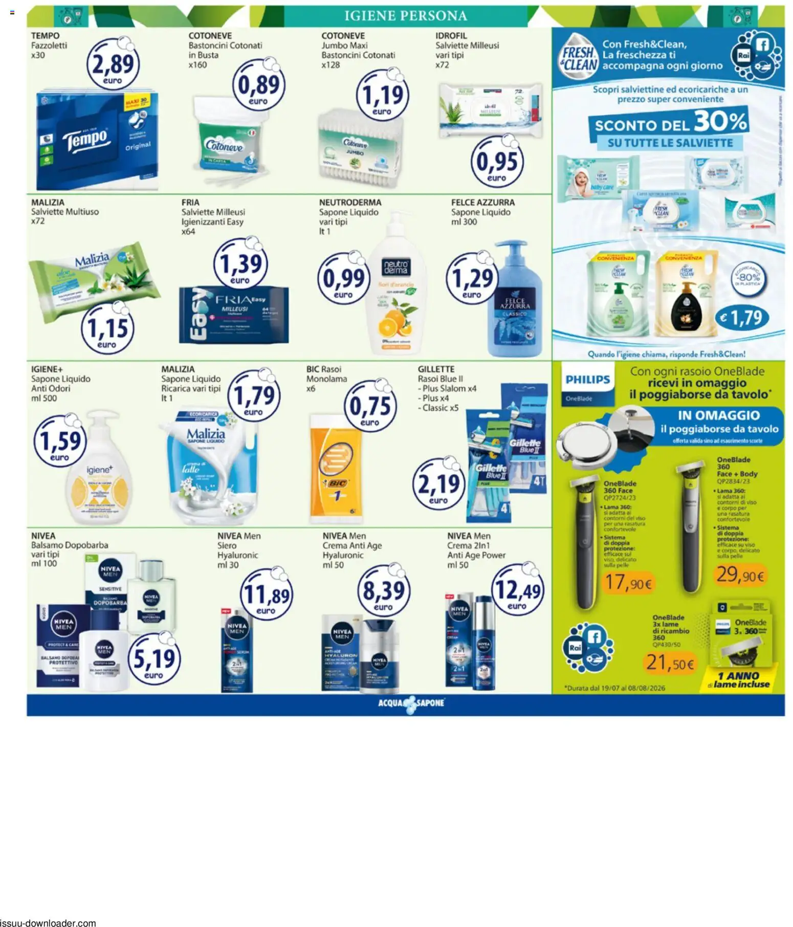 Volantino Acqua e Sapone del 13/07/2026 | Pagina: 11 | Prodotti: Balsamo, Rasoio, Sapone, Tavolo