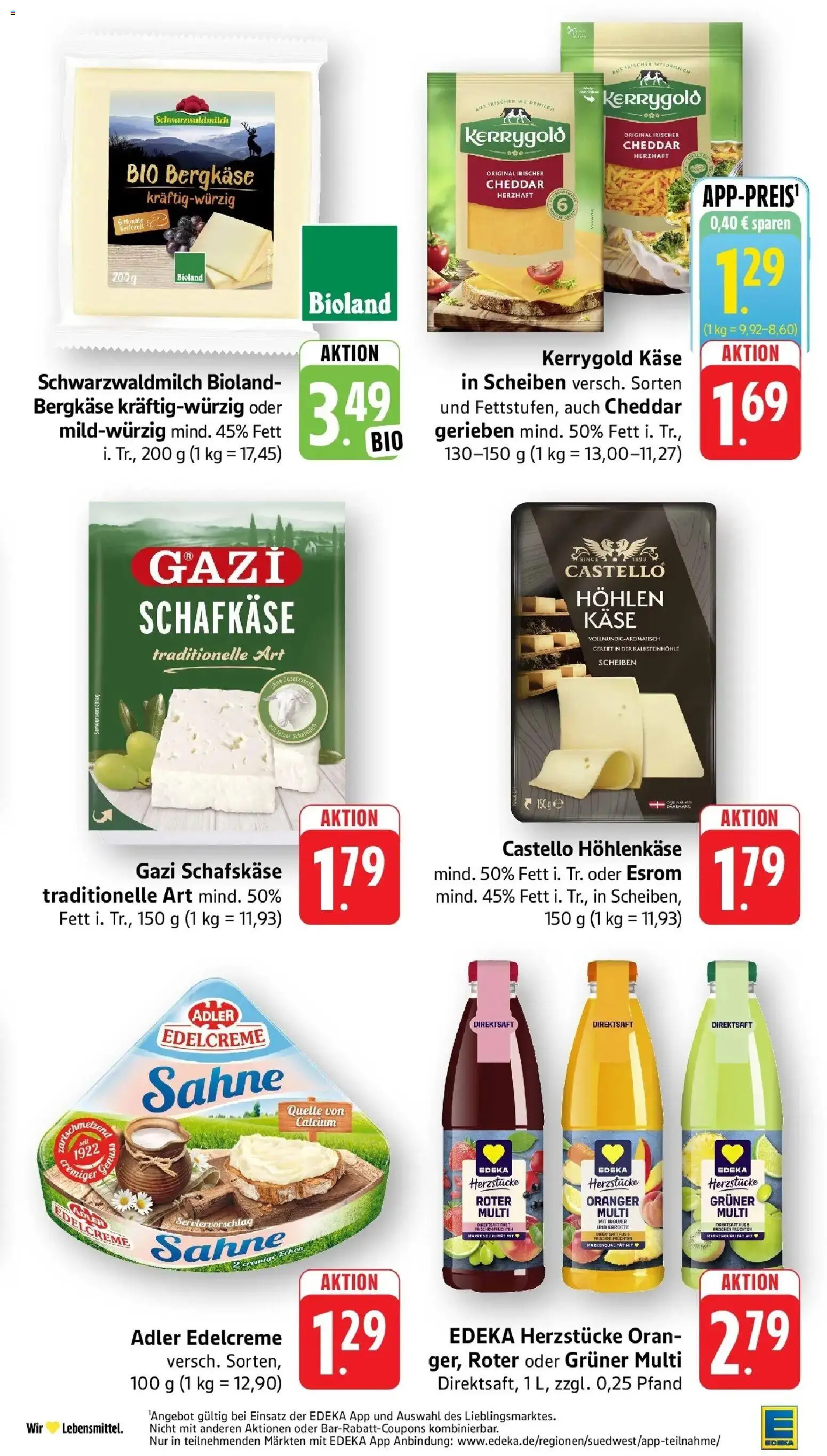 E center Prospekt Offenburg (ab 19.10.2026) zum Blättern | Seite: 21 | Produkte: Käse, Karotte, Sahne, Schafskase