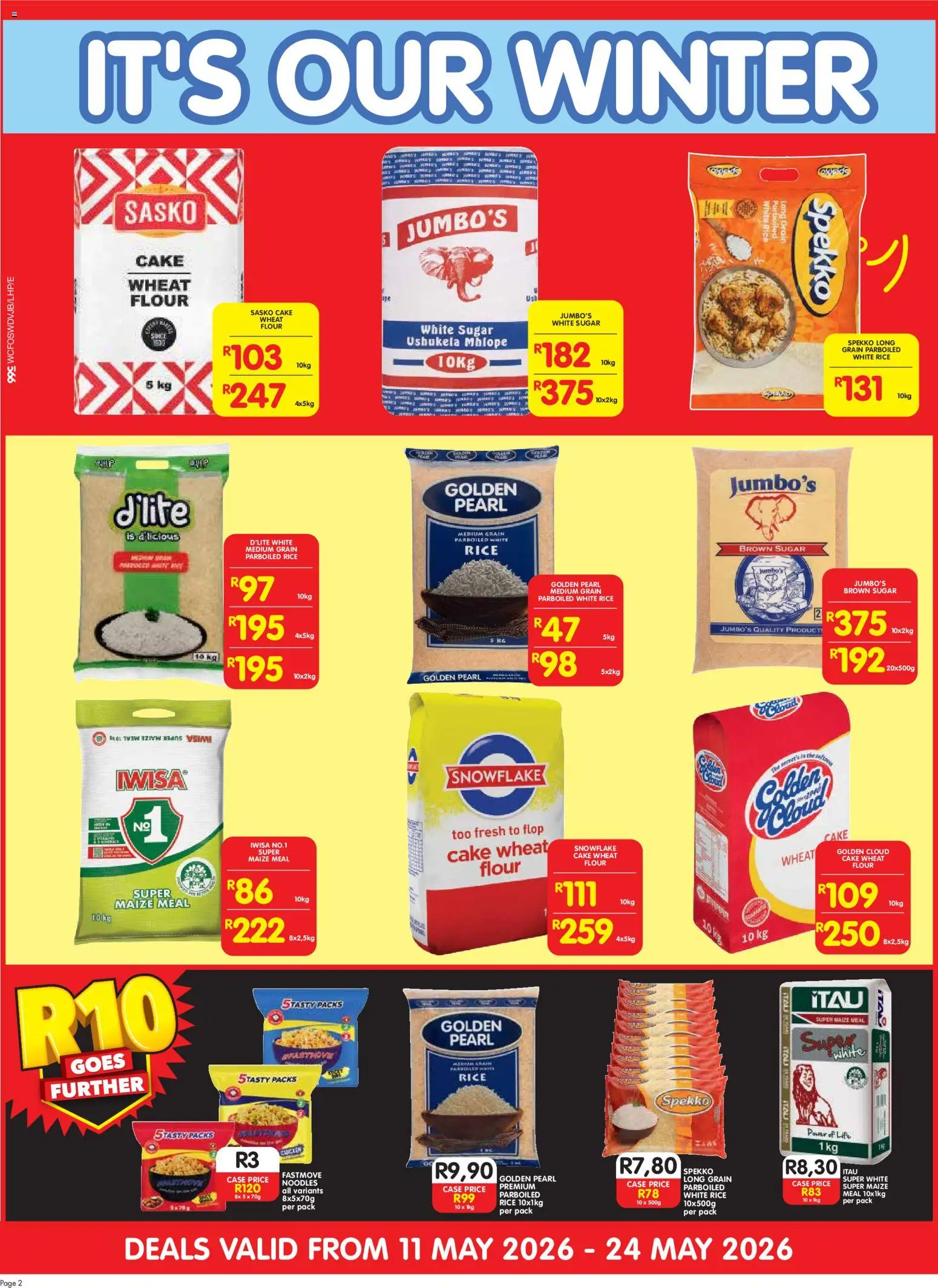 New Shoprite catalogue – valid from 11.05.2026 | Page: 2 | Products: Cake, Case, Rice, Noodles