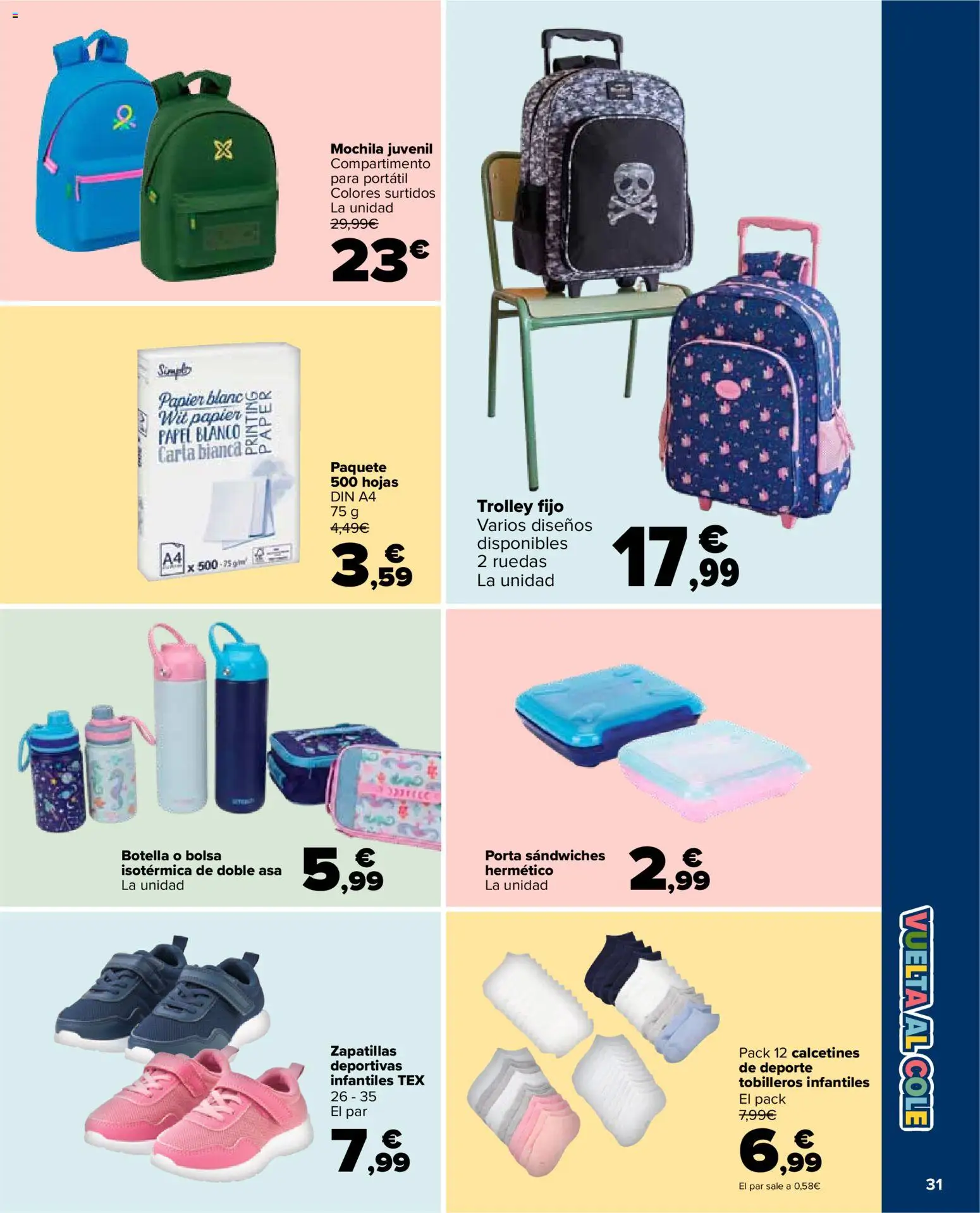 Carrefour Market folleto │ válido desde el 26/08/2026 | Página: 31 | Productos: Portátil, Mochila, Bolsa, Calcetines
