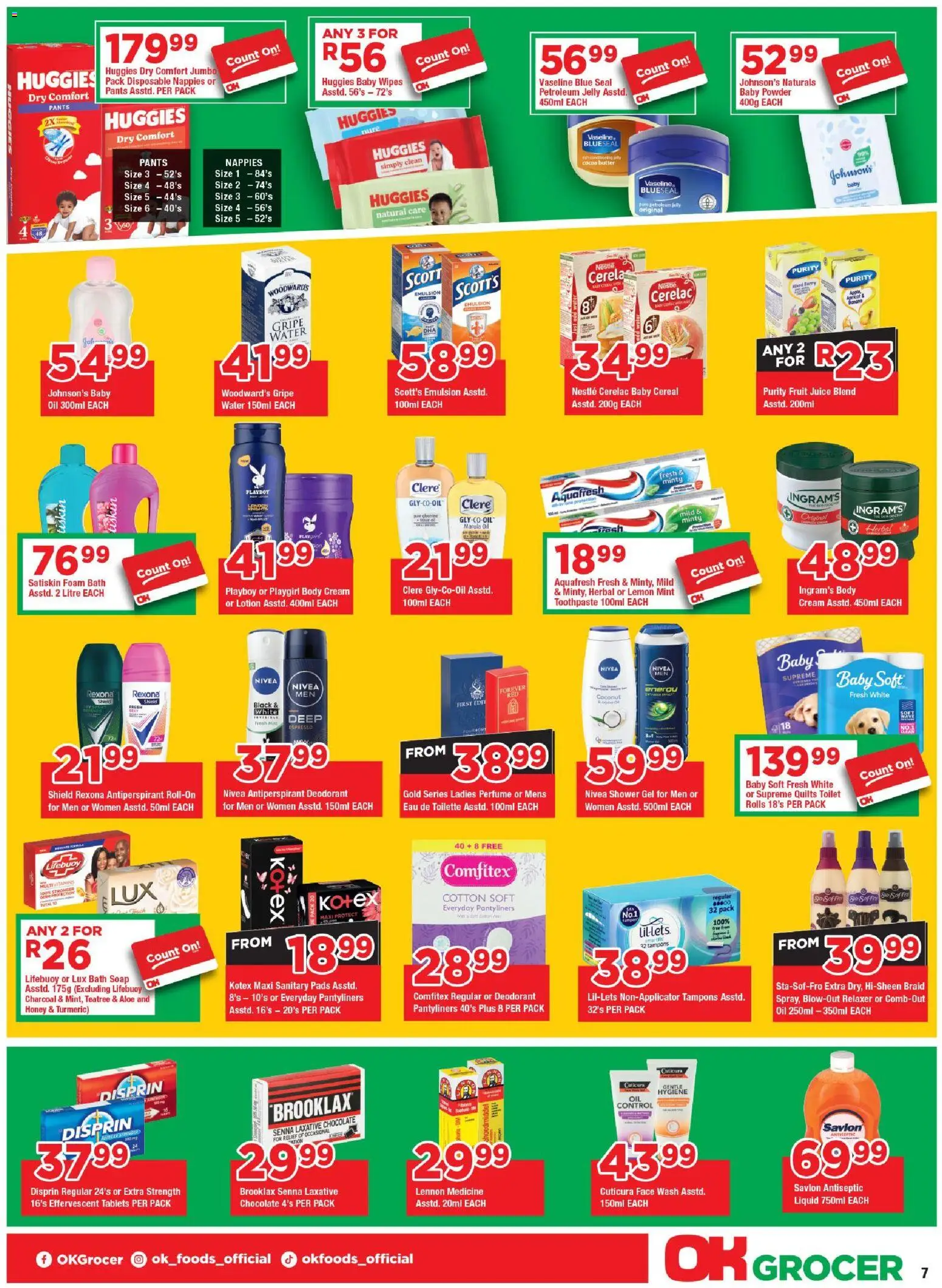 New OK Foods catalogue – valid from 24.04.2026 | Page: 7 | Products: Chocolate, Water, Fruit, Lemon