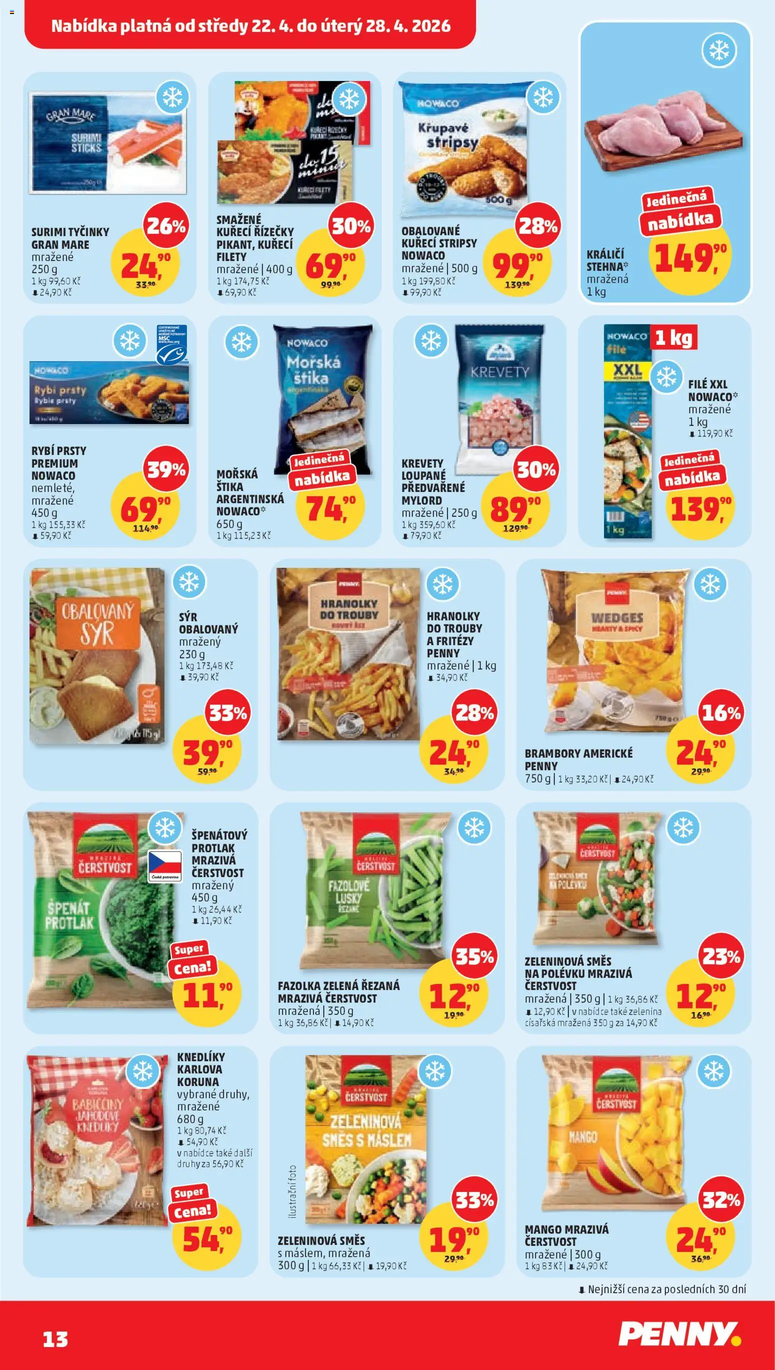Penny Market leták od 22.04.2026 | Strana: 13 | Produkty: Surimi tyčinky, Surimi, Potraviny, Hranolky do trouby