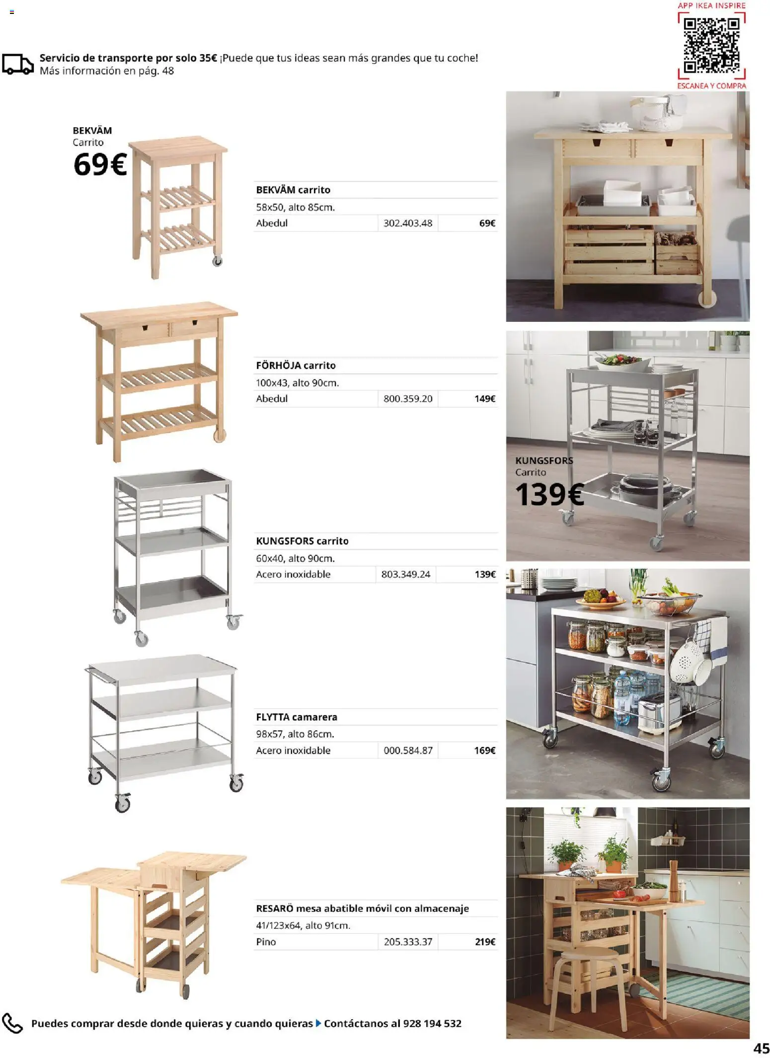 Catálogo IKEA Cocinas │ válido desde el 01.02.2026 | Página: 45 | Productos: Almacenaje, Mesa
