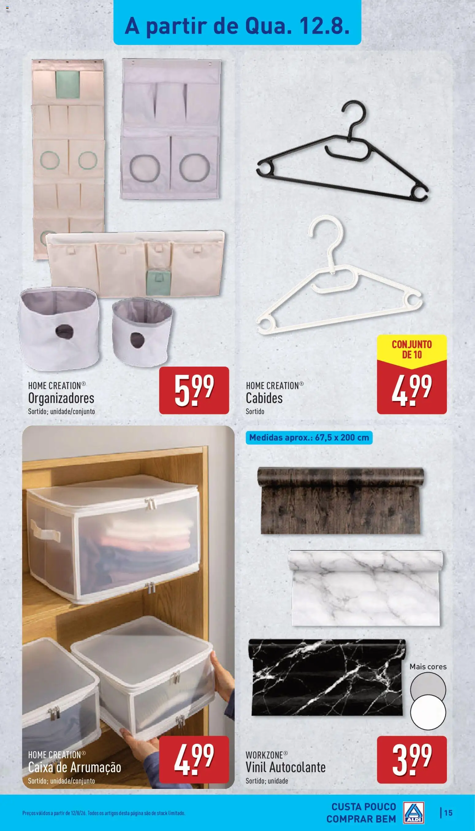 Aldi folheto │ válido de 10/08/2026 | Página: 15 | Produtos: Cabides, Caixa