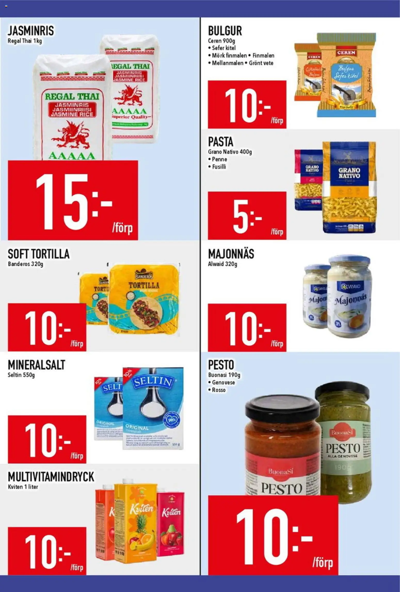 Matdax reklamblad aktuell från 21/09/2026 | Sida: 17 | Produkter: Tortilla, Majonnäs, Jasminris, Pesto