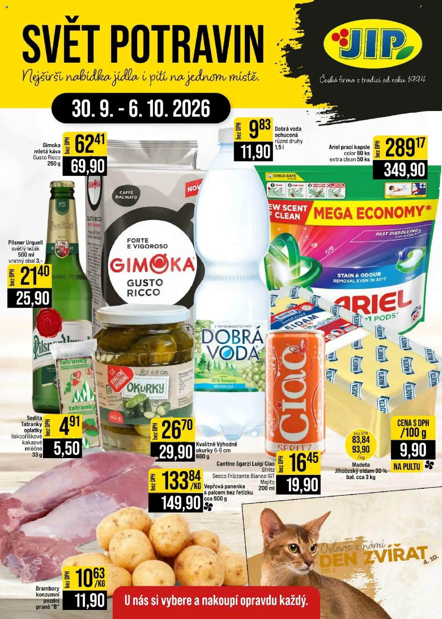 Jip leták - Cash & Carry od 30.09.2026 | Strana: 1 | Produkty: Frizzante, Okurky, Eidam, Oplatky