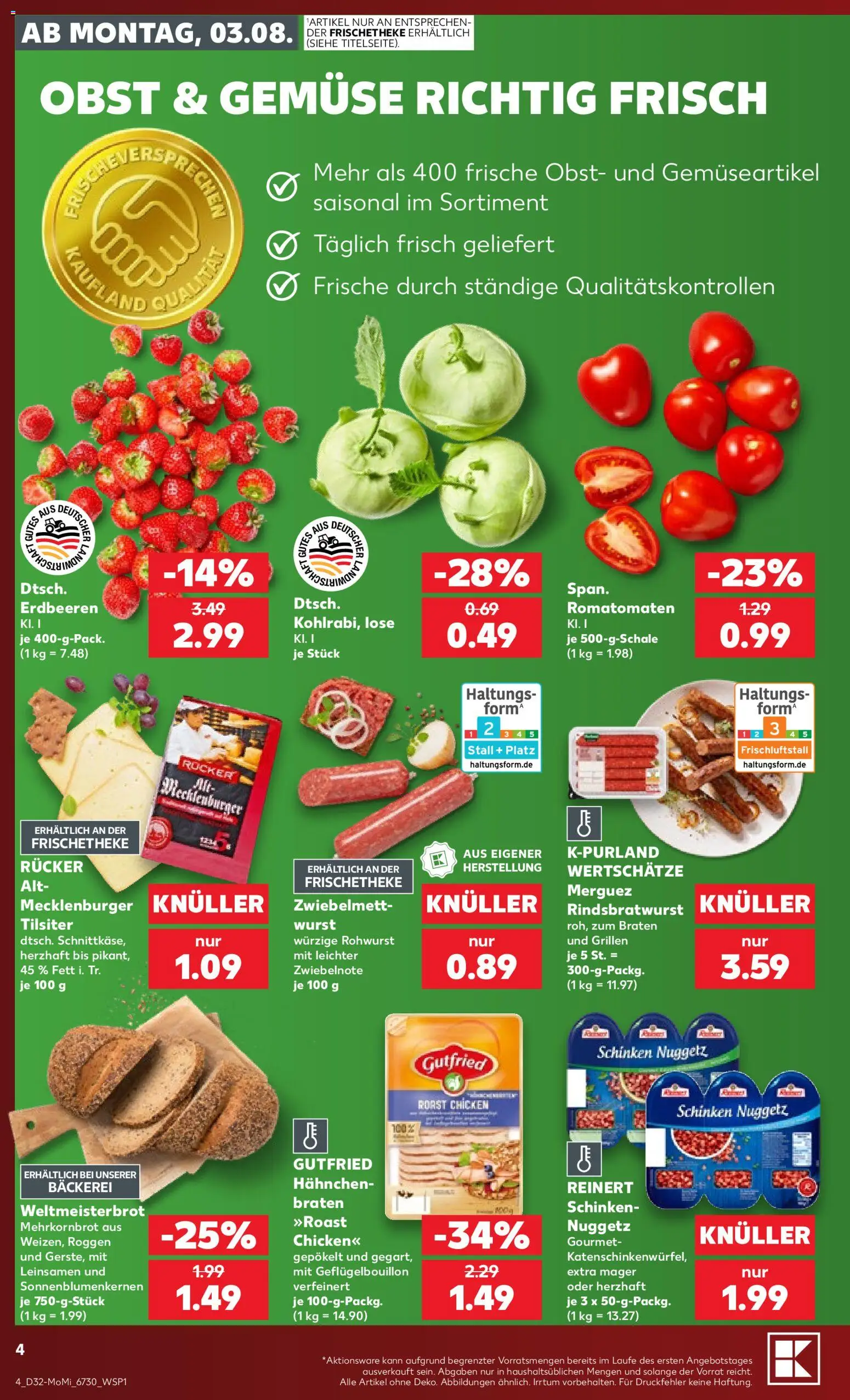 Kaufland Německo leták - Zeitz od 03.08.2026 | Strana: 4 | Produkty: Gourmet, Forma