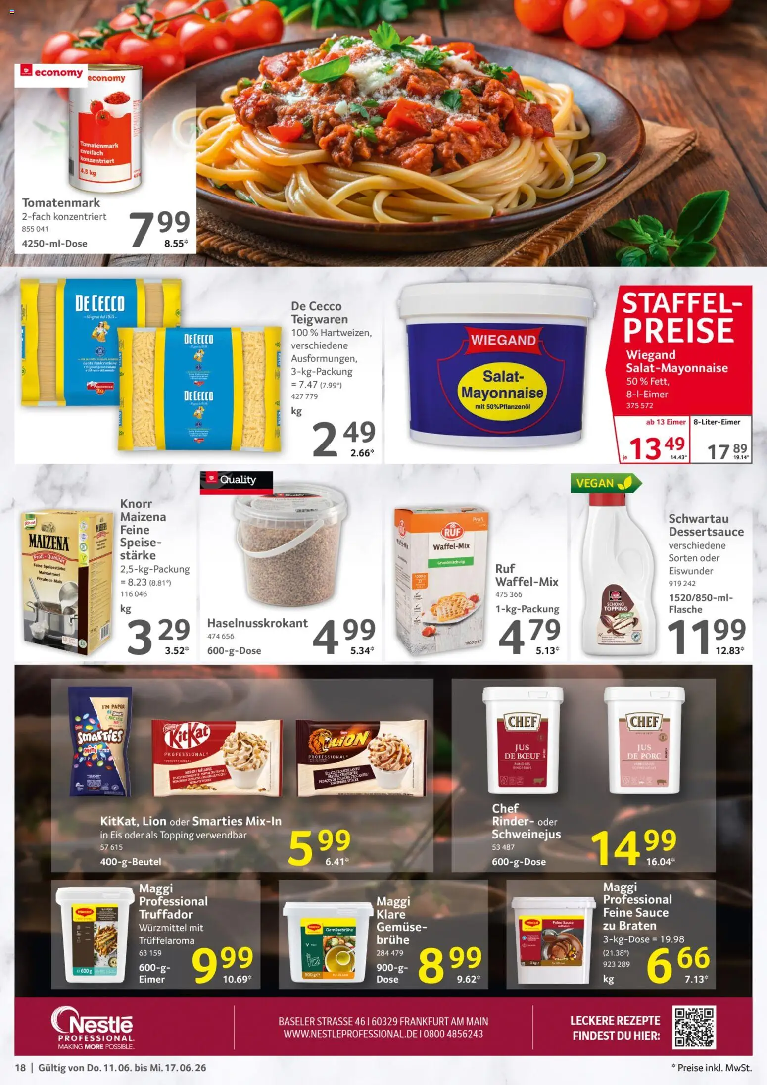 Selgros Prospekt – gültig ab 11.06.2026 | Seite: 18 | Produkte: Smarties, Mayonnaise, Eis, Salat