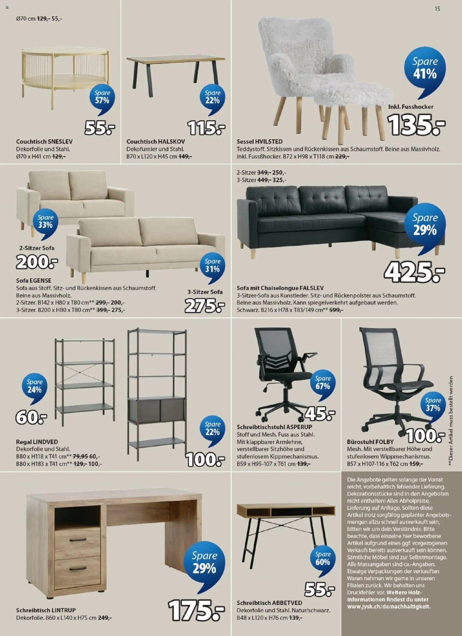 JYSK aktionen – gültig ab 27.05.2026 | Seite: 15 | Produkte: Sofa, Sessel, Couchtisch, Regal