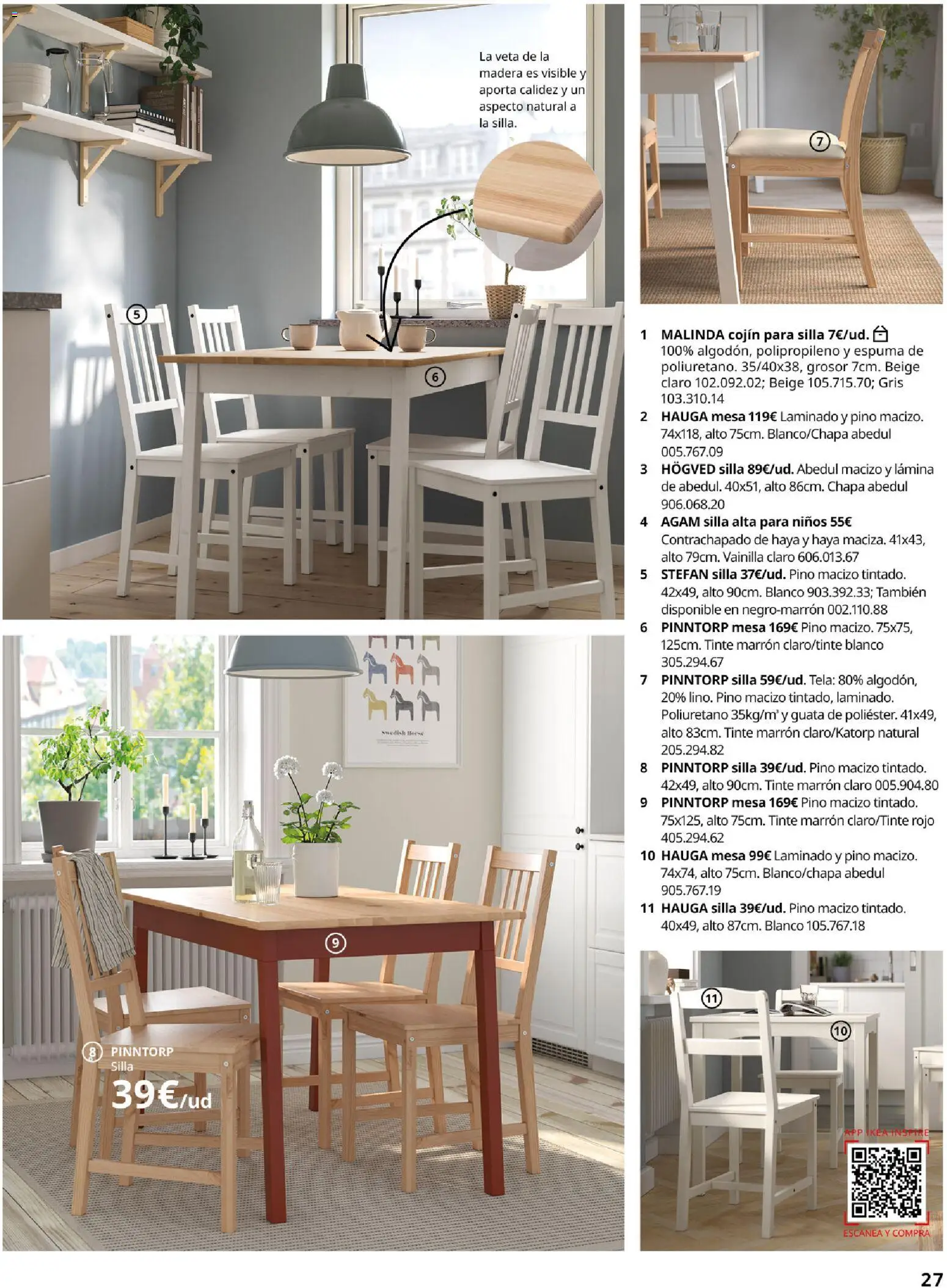 Catálogo IKEA Comedores │ válido desde el 06.03.2026 | Página: 27 | Productos: Tinte, Cojín, Mesa, Silla alta para niños