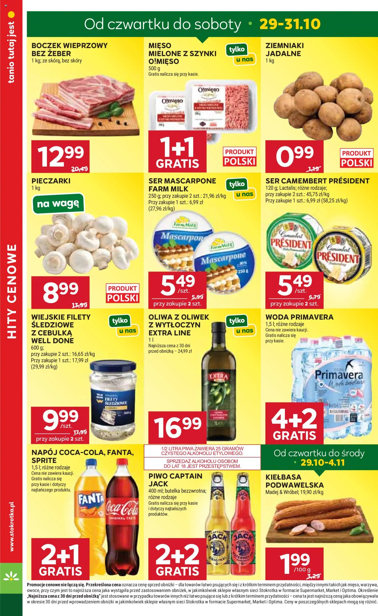 Stokrotka gazetka - Market od 29.10.2026 | Strona: 5 | Produkty: Oliwa z oliwek, Sprite, Boczek, Warzywa