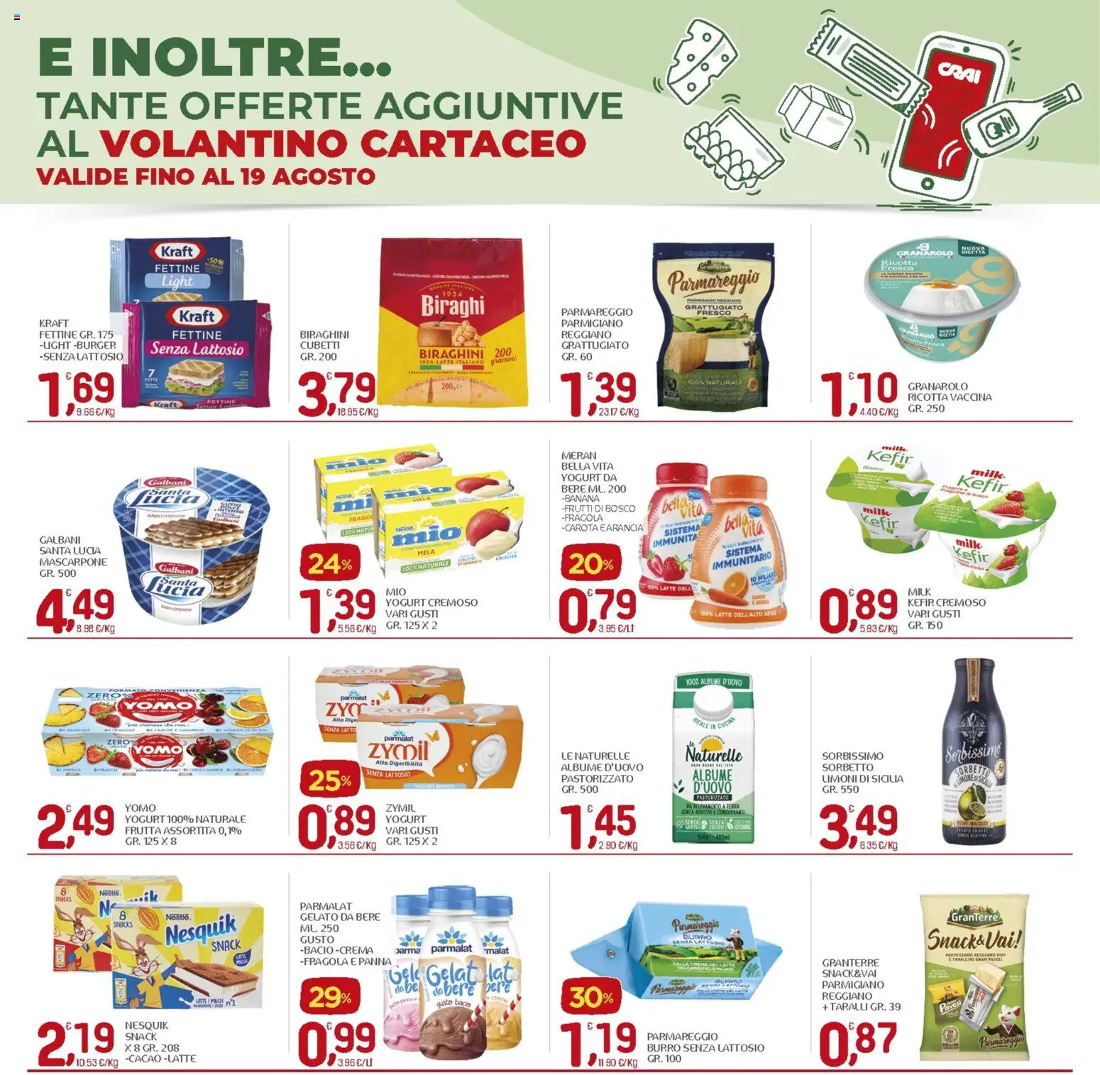 Volantino CRAI del 06/08/2026 | Pagina: 12 | Prodotti: Carota, Sorbetto, Latte, Ricotta