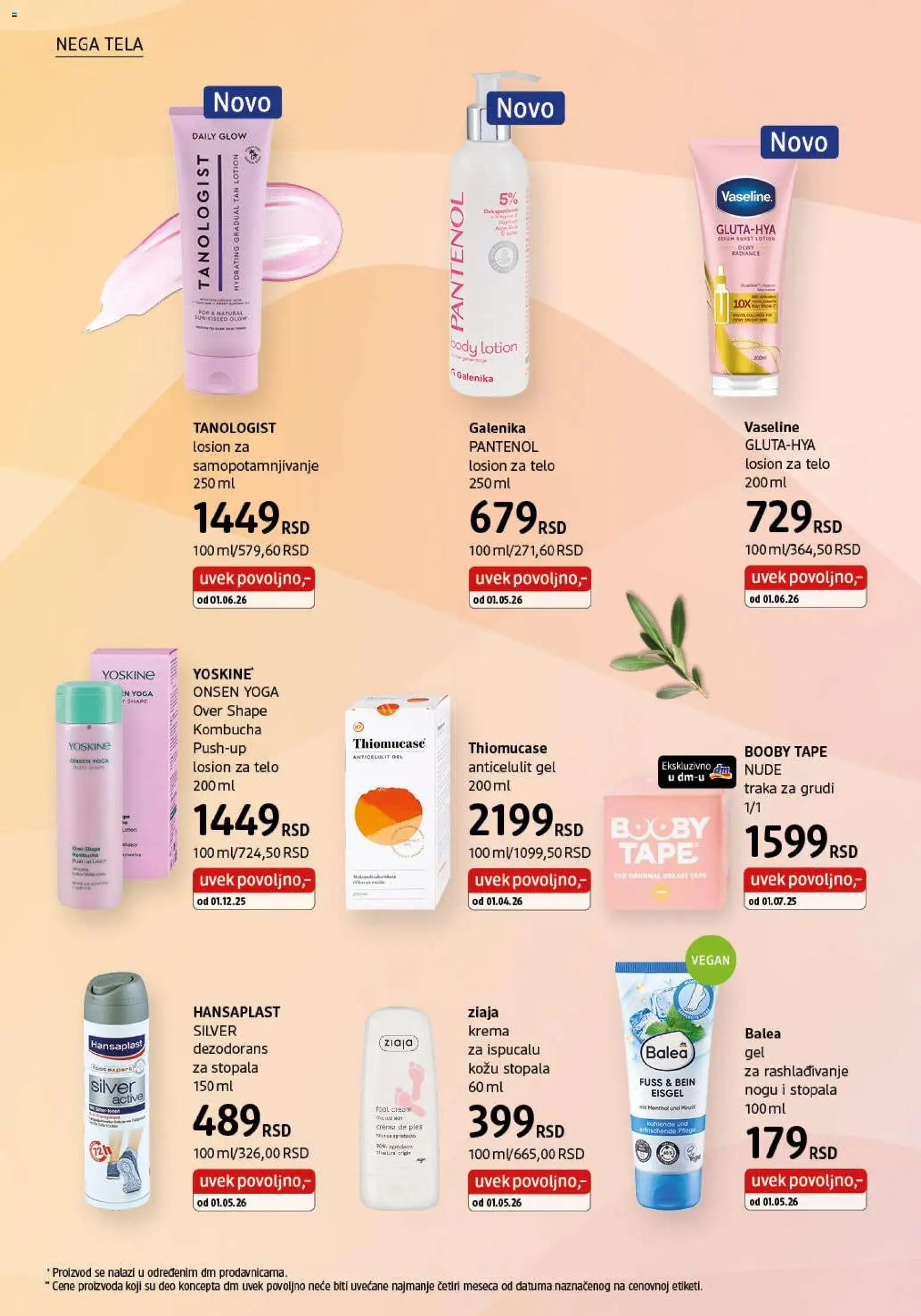 DM Drogerie katalog - važi od 01.06.2026 | Strana: 28 | Proizvode: Krema, Losion za samopotamnjivanje, Dezodorans