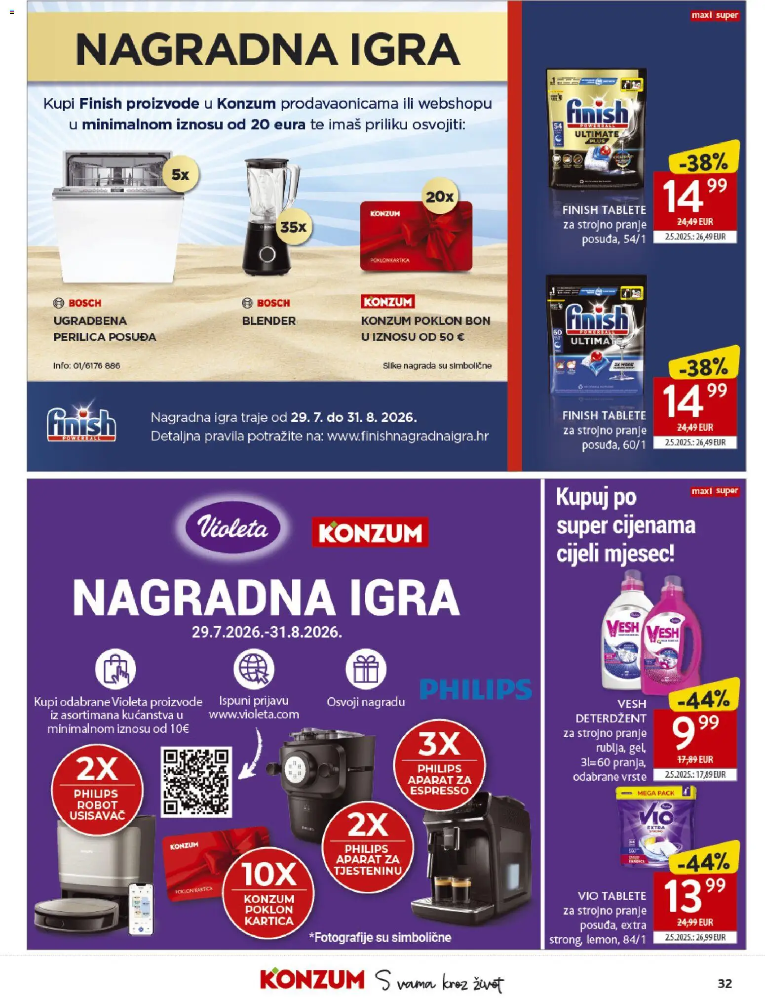 Konzum HR akciós ujság - amely érvényes a következő dátumtól: 2026.07.29. | Oldal: 32 | Termékek: Robot