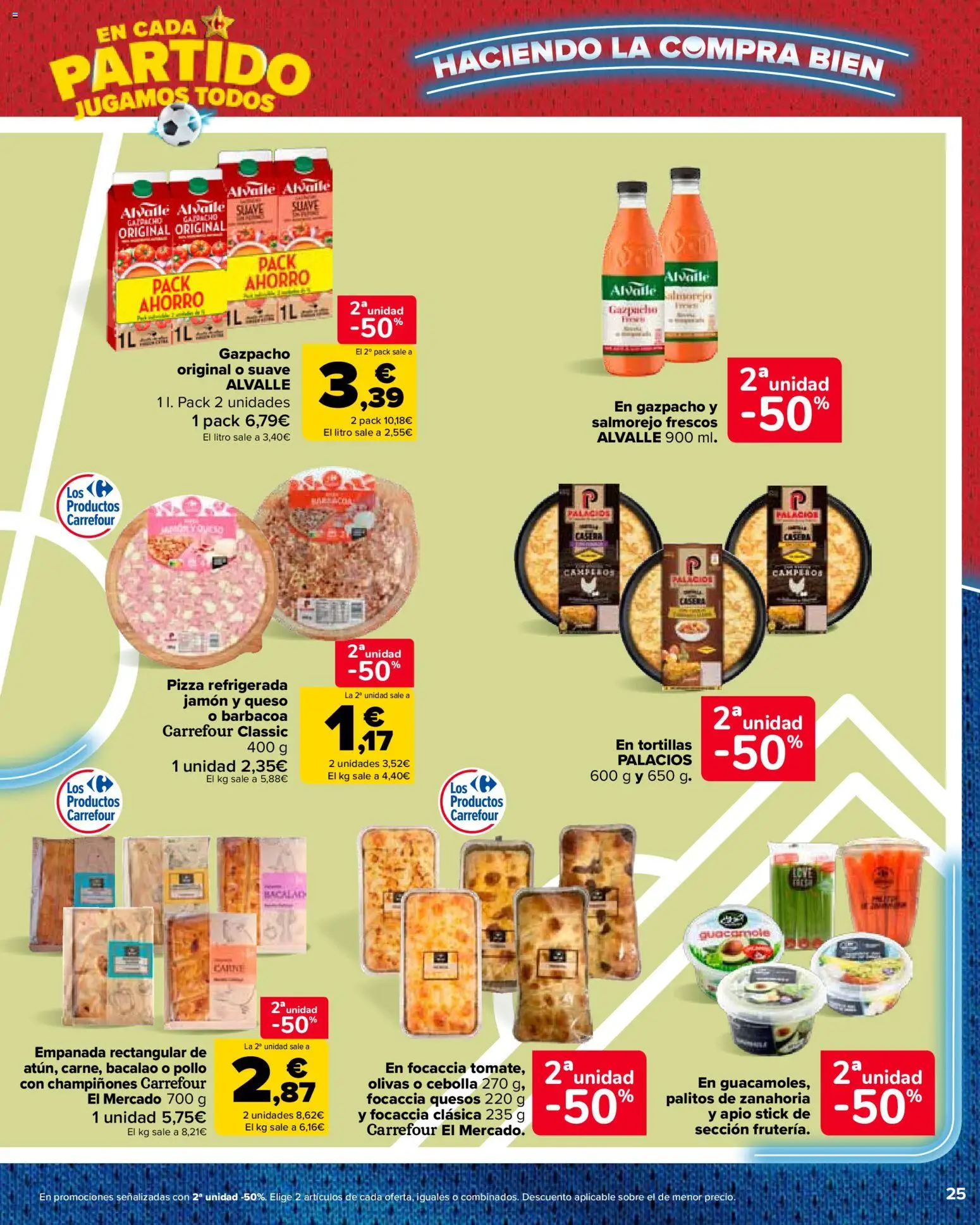 Carrefour La Fiesta del Futbol │ válido desde el 11.06.2026 | Página: 25 | Productos: Guacamole, Ρυζογκοφρέτα, Παγωμένο τσάι, Barbacoa