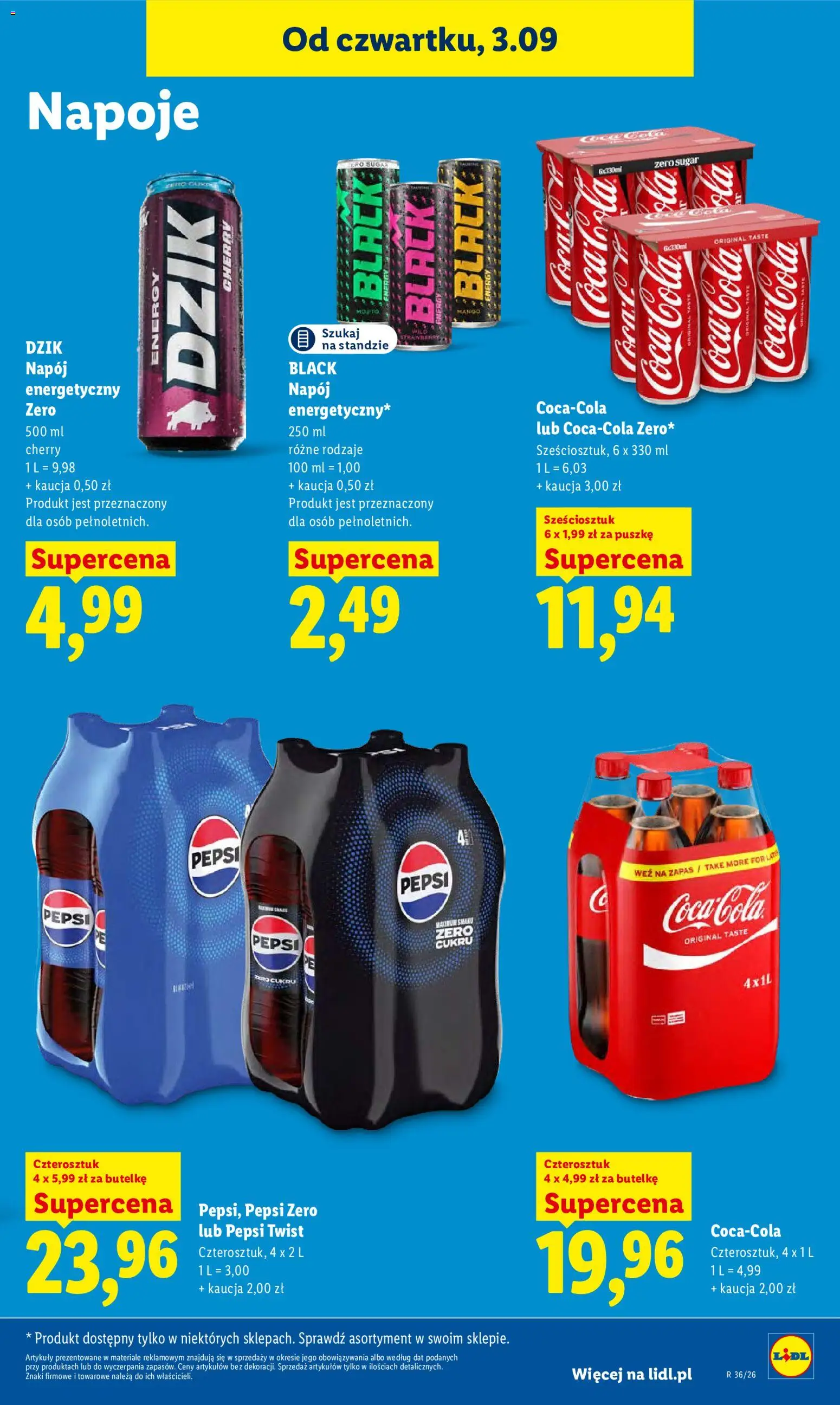 Lidl Polsko leták od 03.09.2026 | Strana: 67 | Produkty: Pepsi, Coca cola, Nápoje, Cola