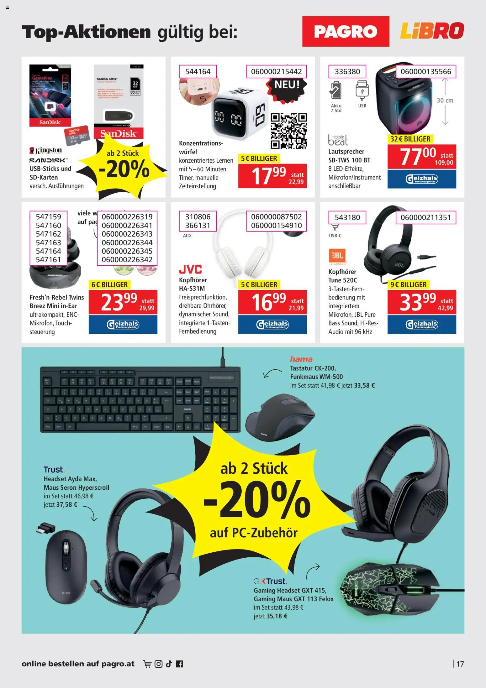 Libro Flugblatt gültig ab 28.05.2026 | Seite: 17 | Produkte: Maus, Tastatur, Audio, Kopfhörer