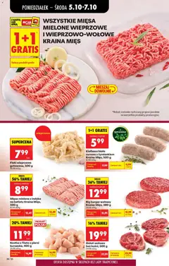 Pogląd oferty "Big burger wołowy Kraina Mięs, 380 g, Big burger wołowy Kraina Mięs, 380 g" - ważna od 05.10.2026 | Strona: 30