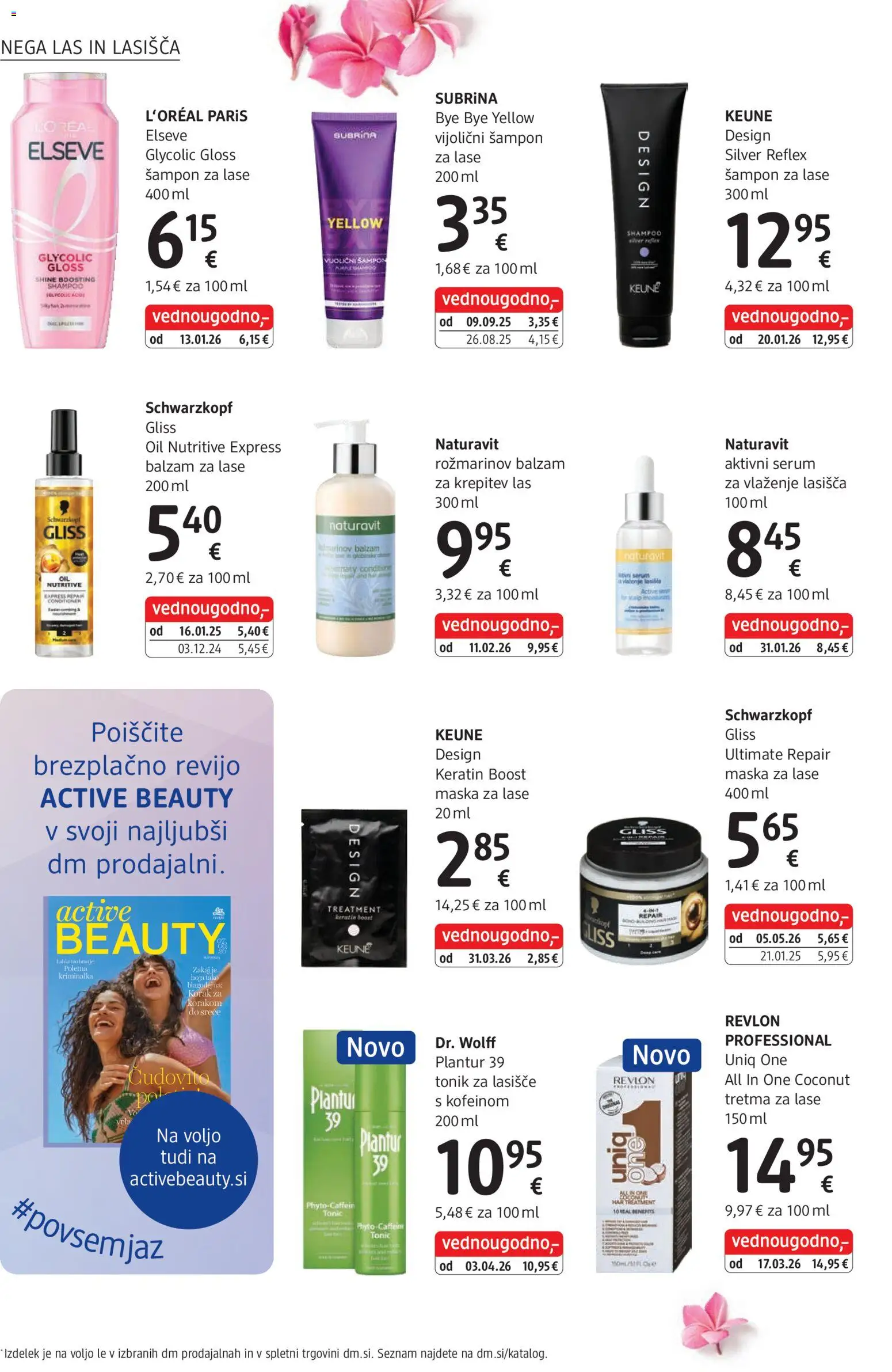 Novi DM Drogerie Markt katalog ponudbe – veljaven od 01.07.2026 | Stran: 18 | Izdelki: Sampon, Maska za lase, Maska, Tonik