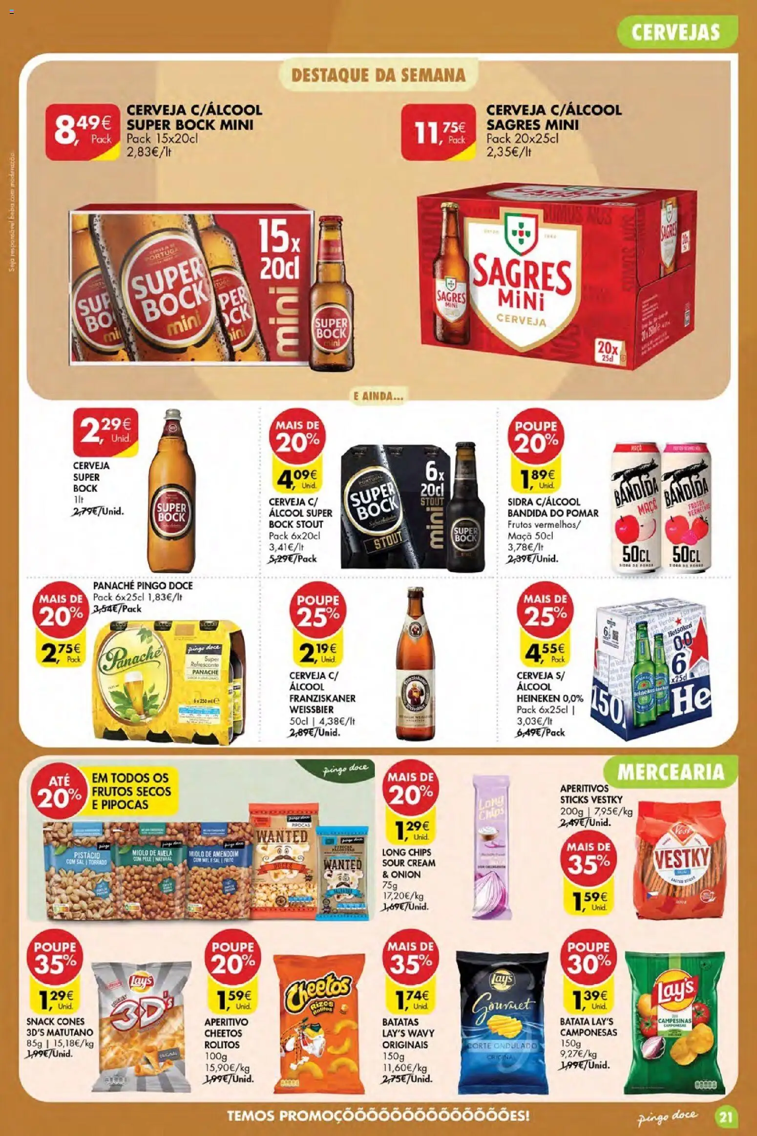 Pingo Doce folheto Poupe Esta Semana Açores │ válido de 22/10/2026 | Página: 21 | Produtos: Sidra, Batatas, Pipocas, Frutos secos
