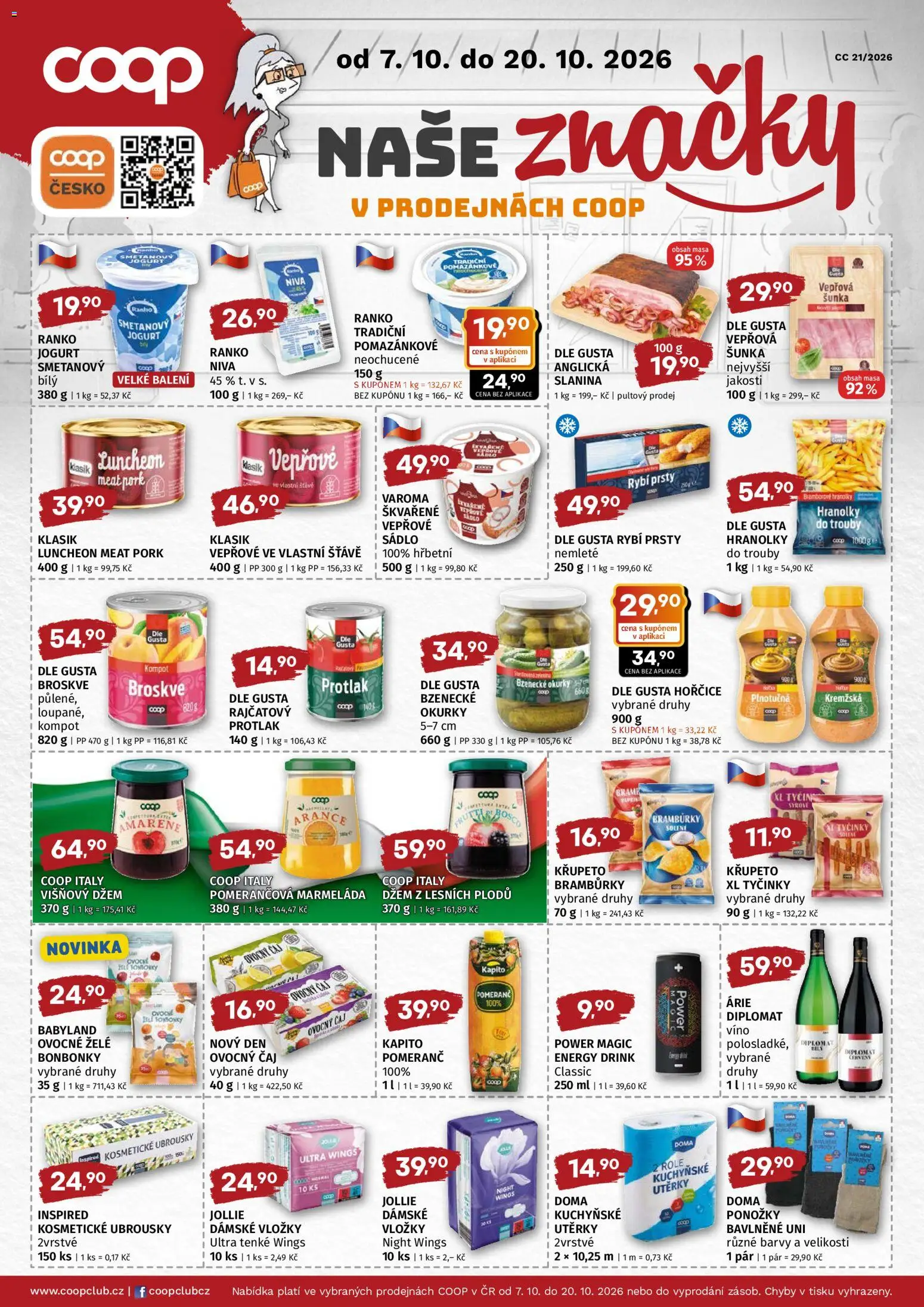 Coop leták - Super cena od 07.10.2026 | Strana: 2 | Produkty: Sádlo, Džem, Vložky, Bramburky
