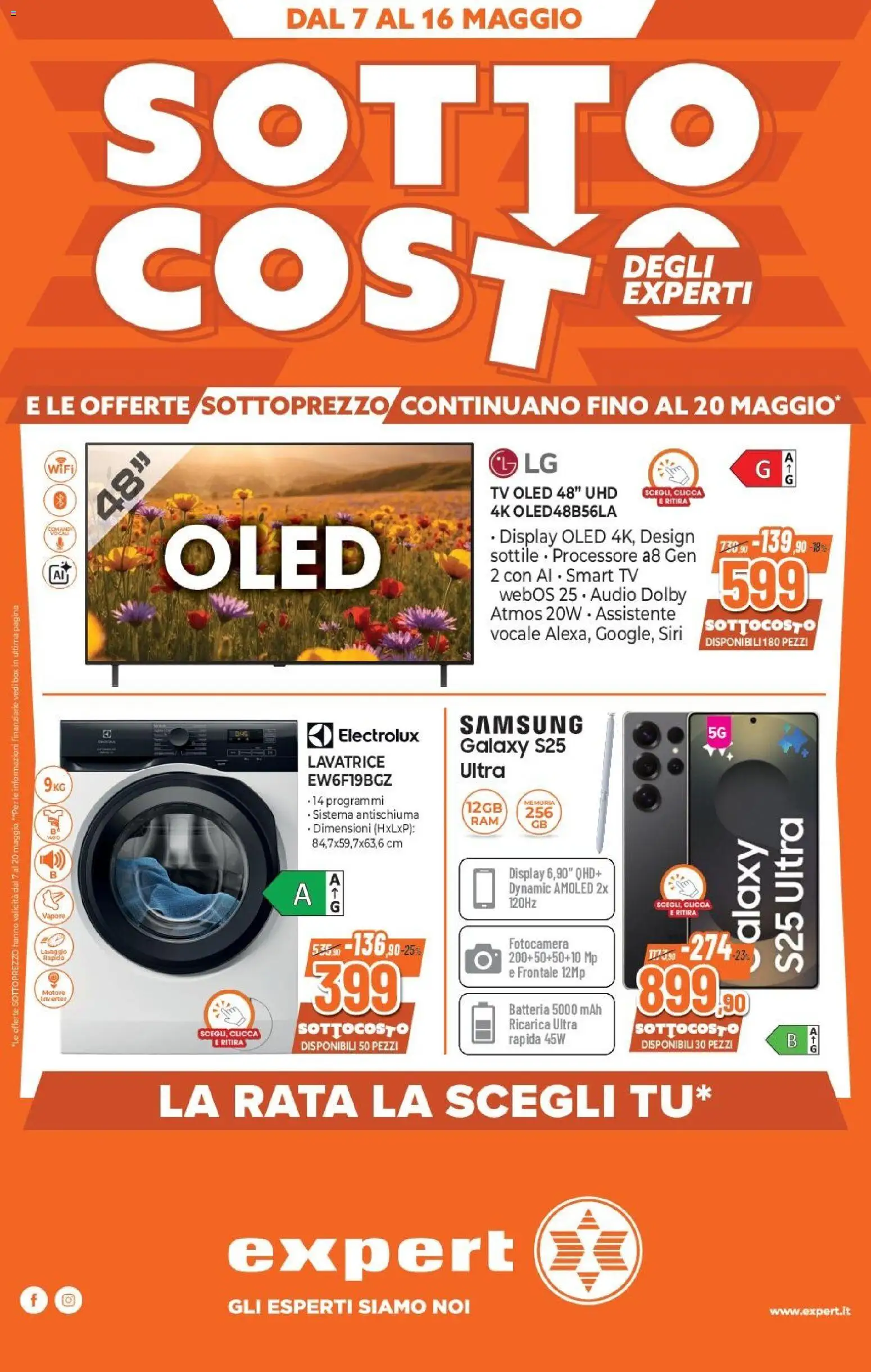 Volantino Expert del 07.05.2026 | Pagina: 1 | Prodotti: Samsung Galaxy, Lavatrice, Fotocamera, Samsung