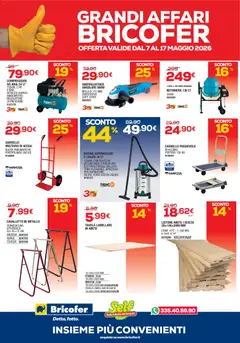 Anteprima del volantino Bricofer volantino valido a partire dal 07.05.2026 | Pagina: 6 | Prodotti: Spazzola, Tubo, Betoniera, Smerigliatrice