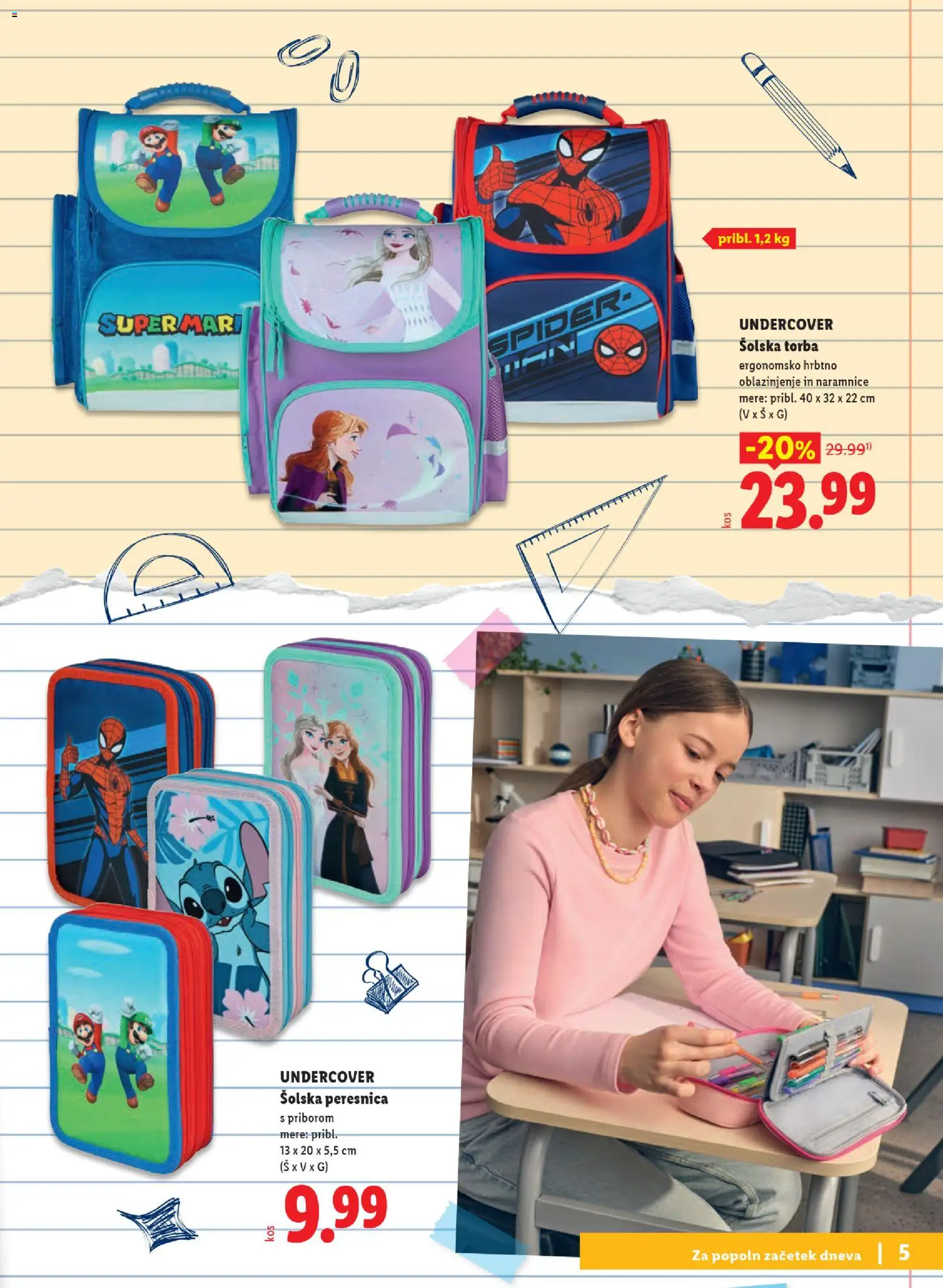 Novi Lidl katalog ponudbe – veljaven od 29.06.2026 | Stran: 5 | Izdelki: Torba, Peresnica