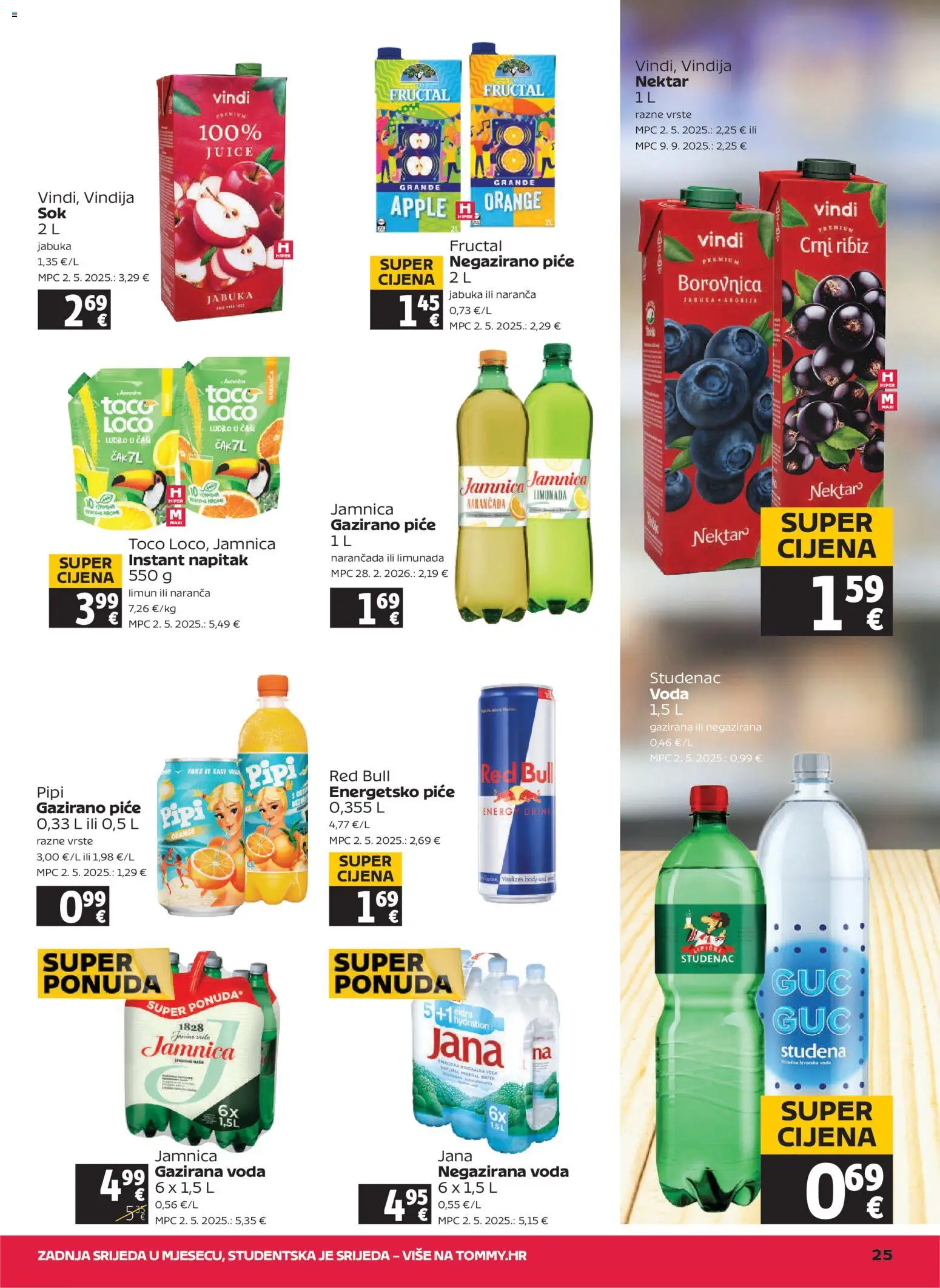 Tommy katalog | vrijedi od 18.06.2026 | Stranica: 25 | Proizvodi: Voda, Limun, Red Bull, Jabuka