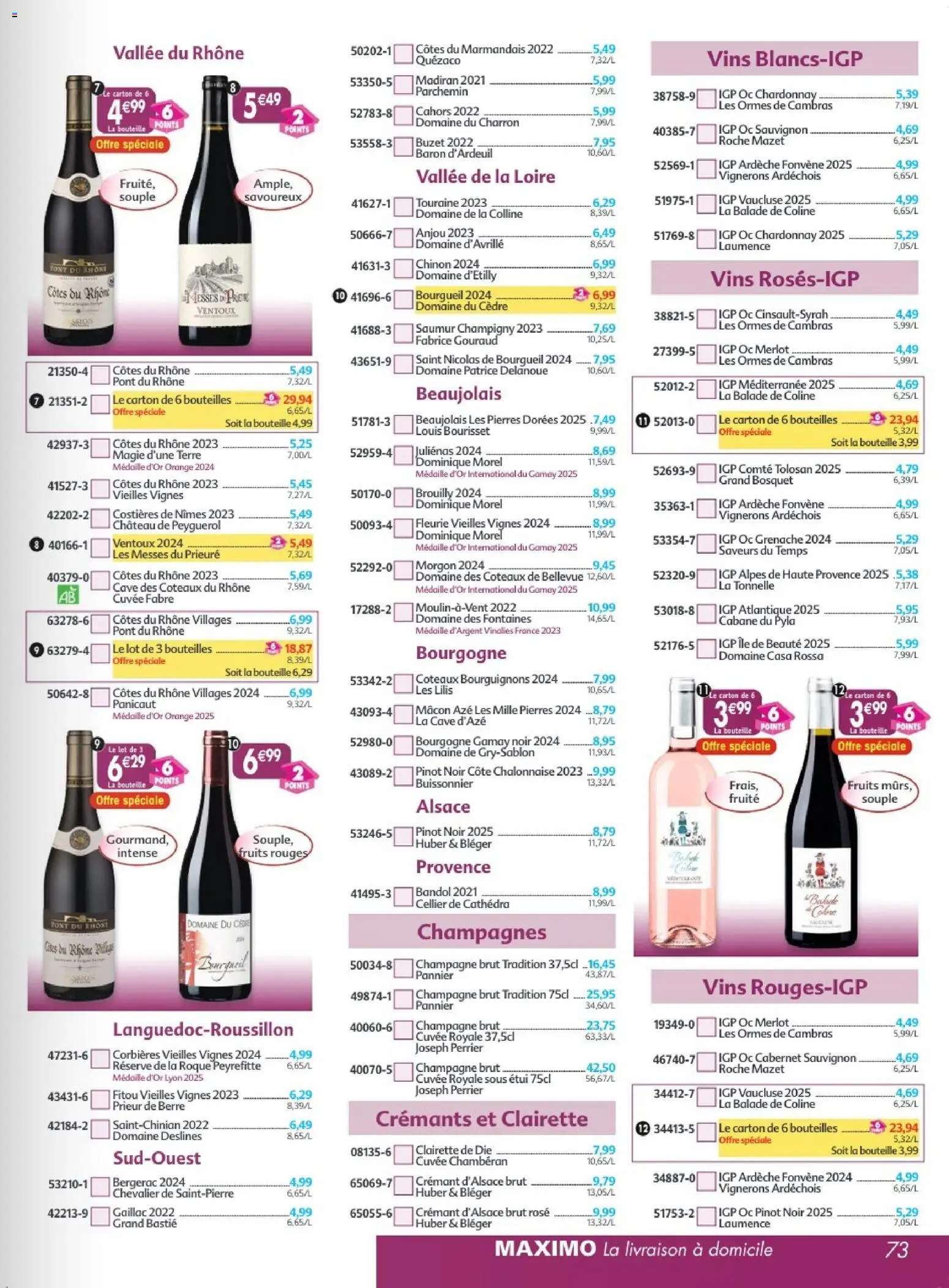{H1} | Page: 73 | Produits: Étui, Brouilly, Champagne, Crémant