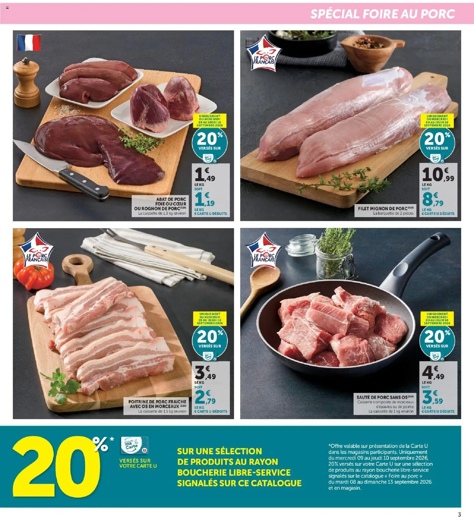 {H1} | Page: 3 | Produits: Poitrine de porc, Sauté de porc, Foie, Foire au porc